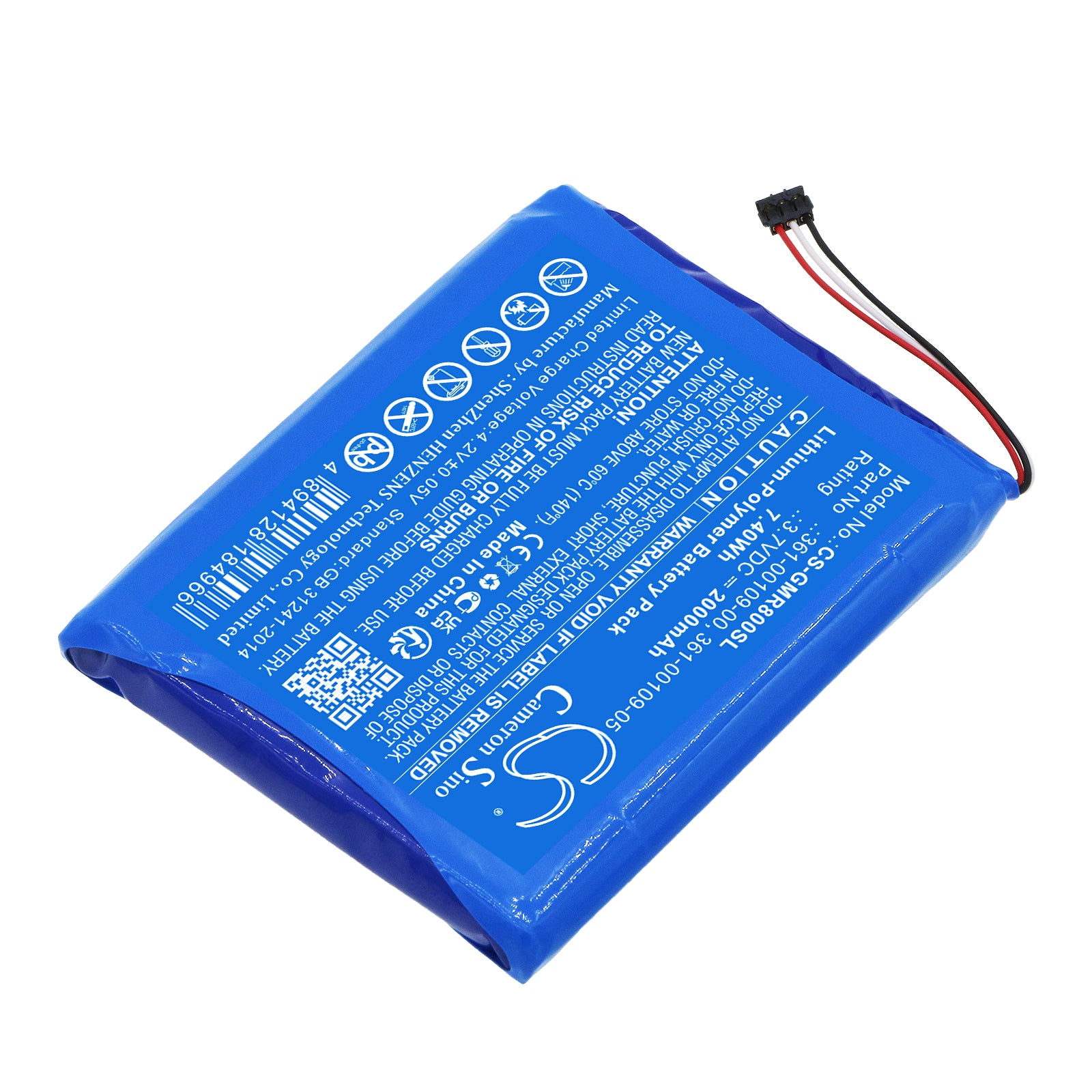 Li-Polymer, GPS, Navigator Battery fits Garmin Dezl Otr800, Dezl Otr800 Mt-s, 3.7V, 2000mAh GPS, Navigator Cameron Sino Technology Limited