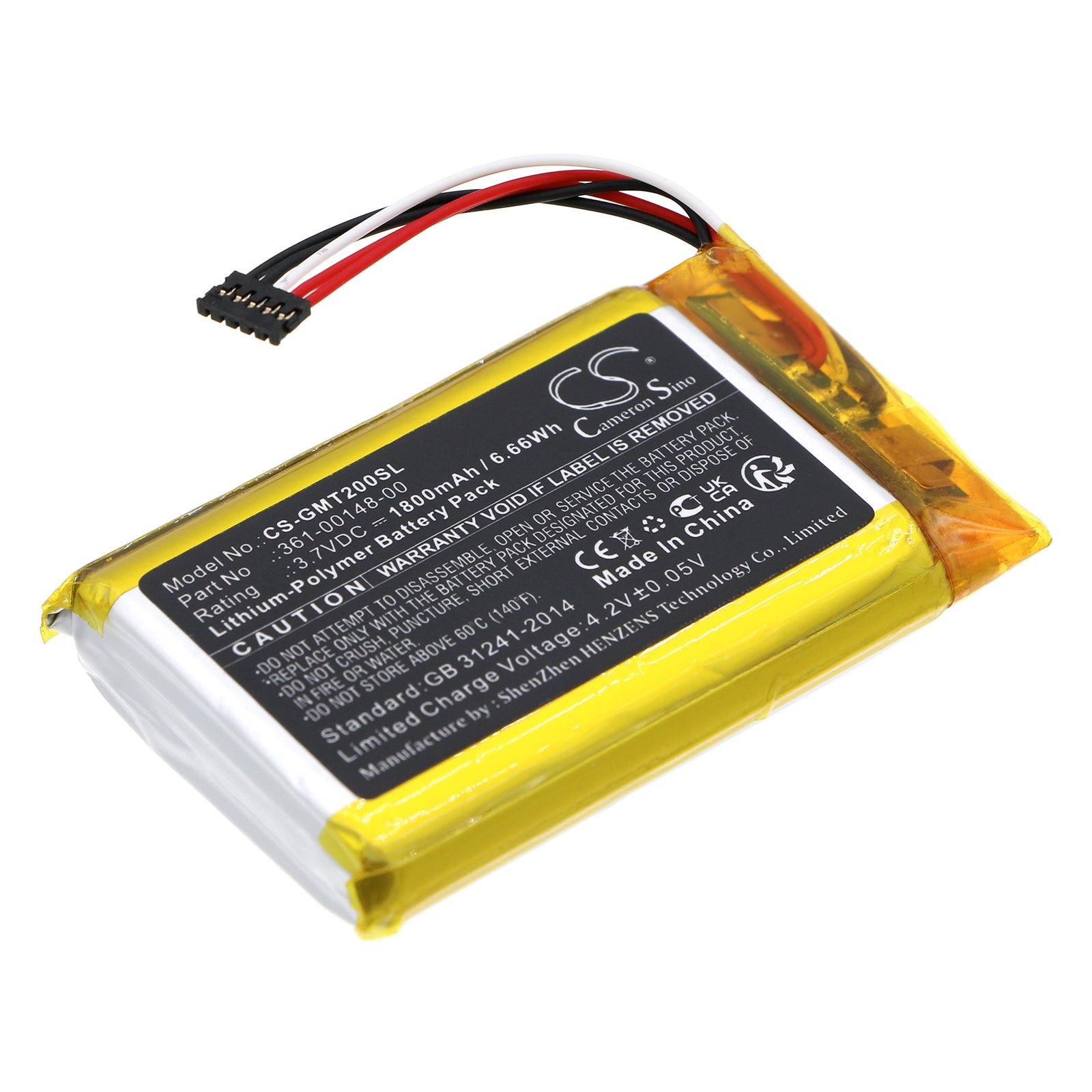 Li-Polymer, Dog Collar Battery fits Garmin T20 Gps Dog Tracking Collars, 3.7V, 1800mAh Dog Collar Cameron Sino Technology Limited