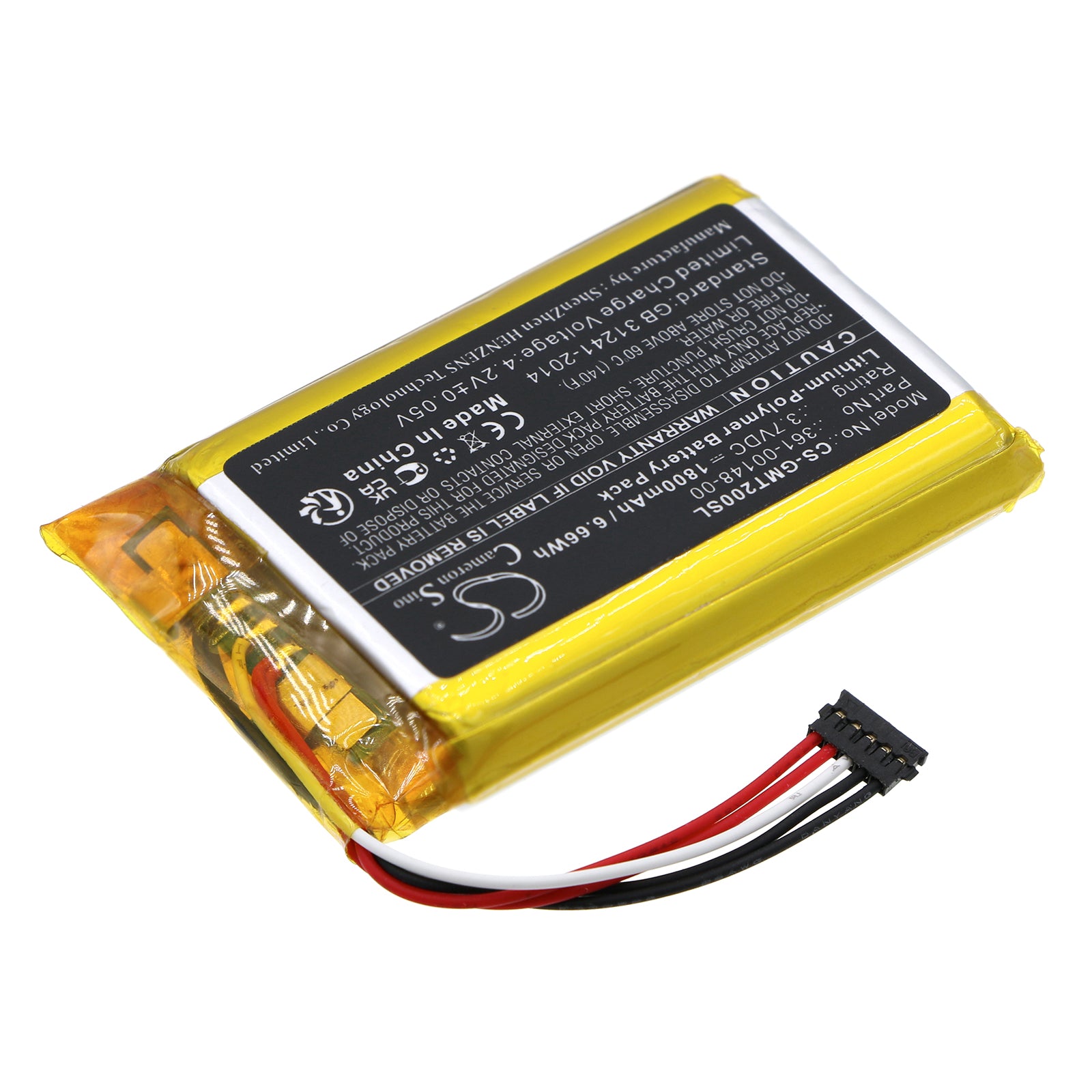 Li-Polymer, Dog Collar Battery fits Garmin T20 Gps Dog Tracking Collars, 3.7V, 1800mAh Dog Collar Cameron Sino Technology Limited