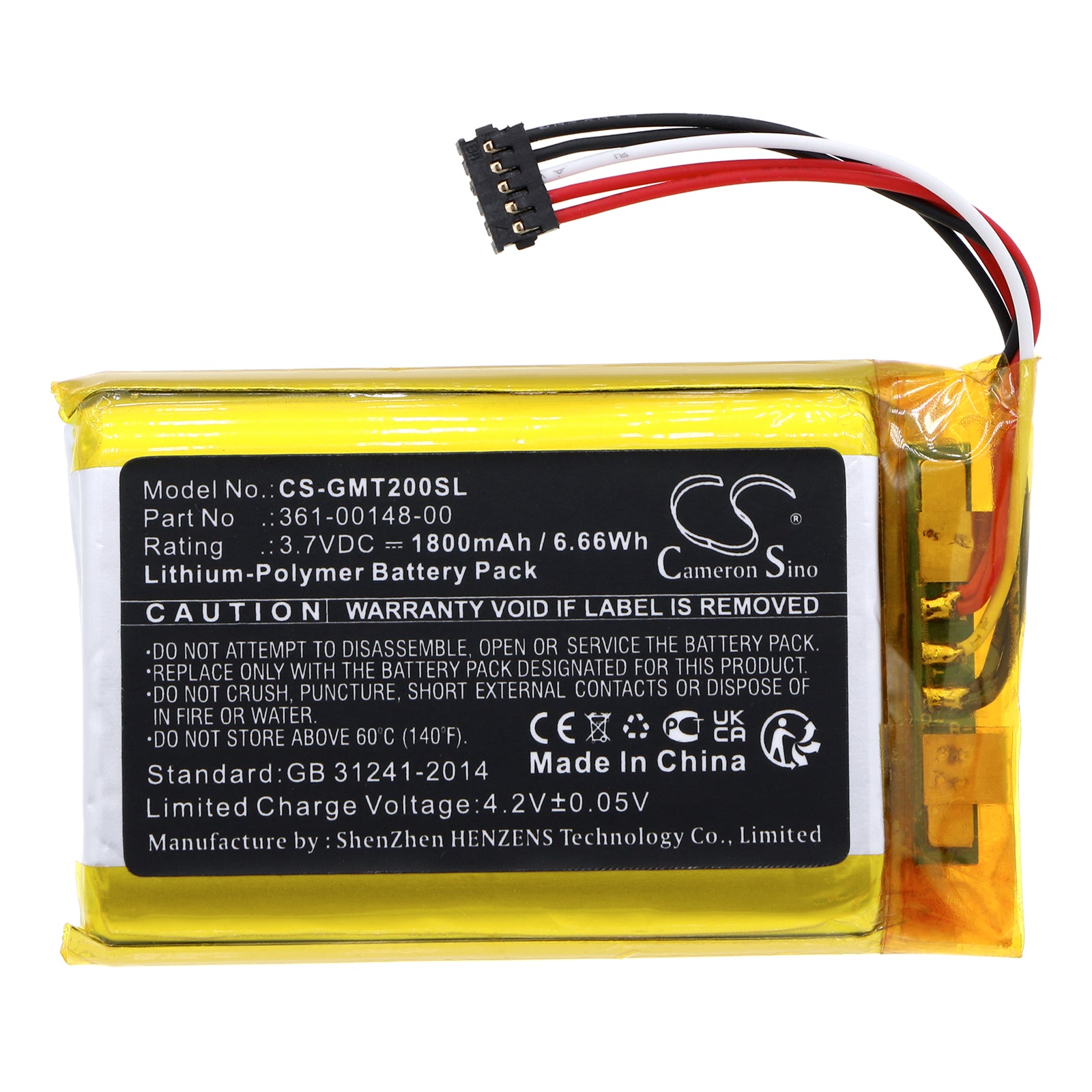 Li-Polymer, Dog Collar Battery fits Garmin T20 Gps Dog Tracking Collars, 3.7V, 1800mAh Dog Collar Cameron Sino Technology Limited
