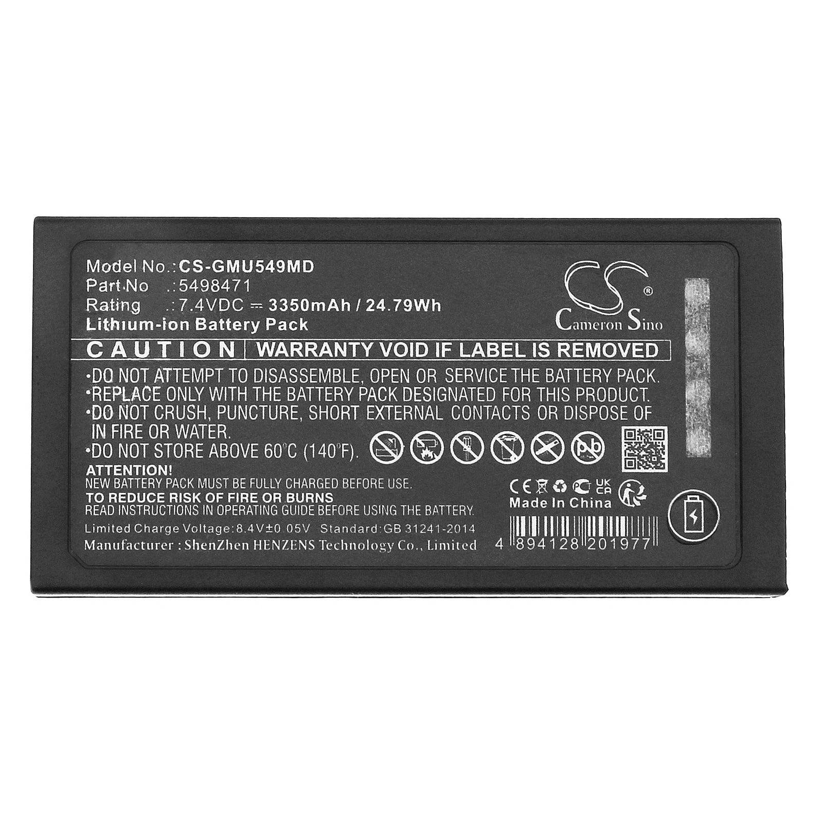 Li-ion, Medical Battery fits Ge Portable Ultrasound Machine, Vscan Access, 7.4V, 3350mAh Medical Cameron Sino Technology Limited