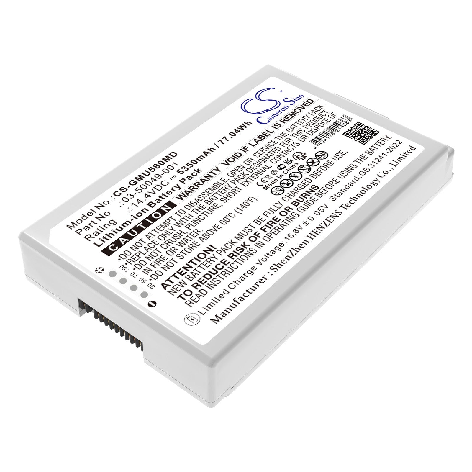 14.4V, Li-ion, 5350mAh, Battery fits GE Versana ultrasound, 77.04Wh Medical Cameron Sino Technology Limited
