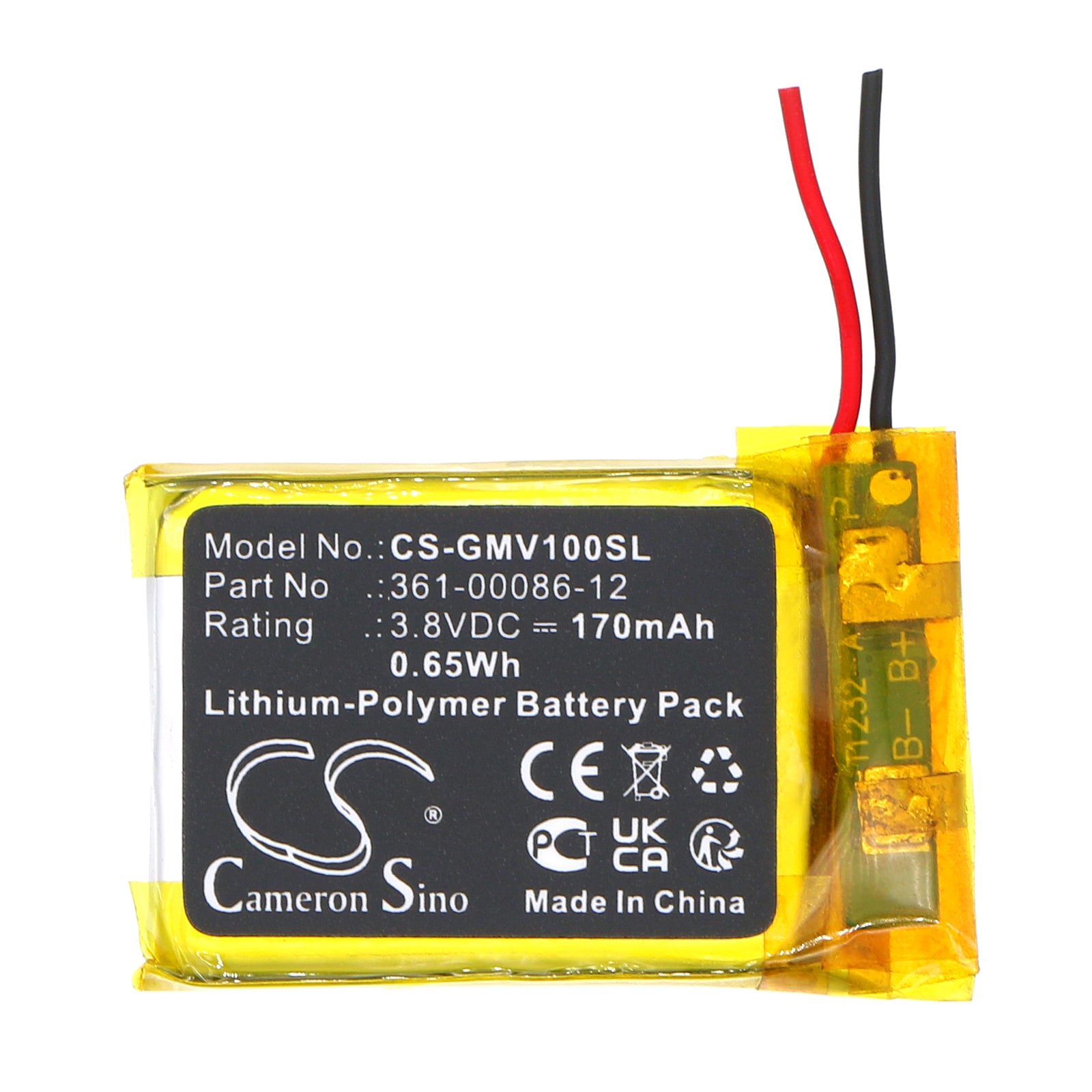Li-Polymer, Smartwatch Battery fits Garmin Femix 6s Pro, Venu, 3.8V, 170mAh Smartwatch Cameron Sino Technology Limited