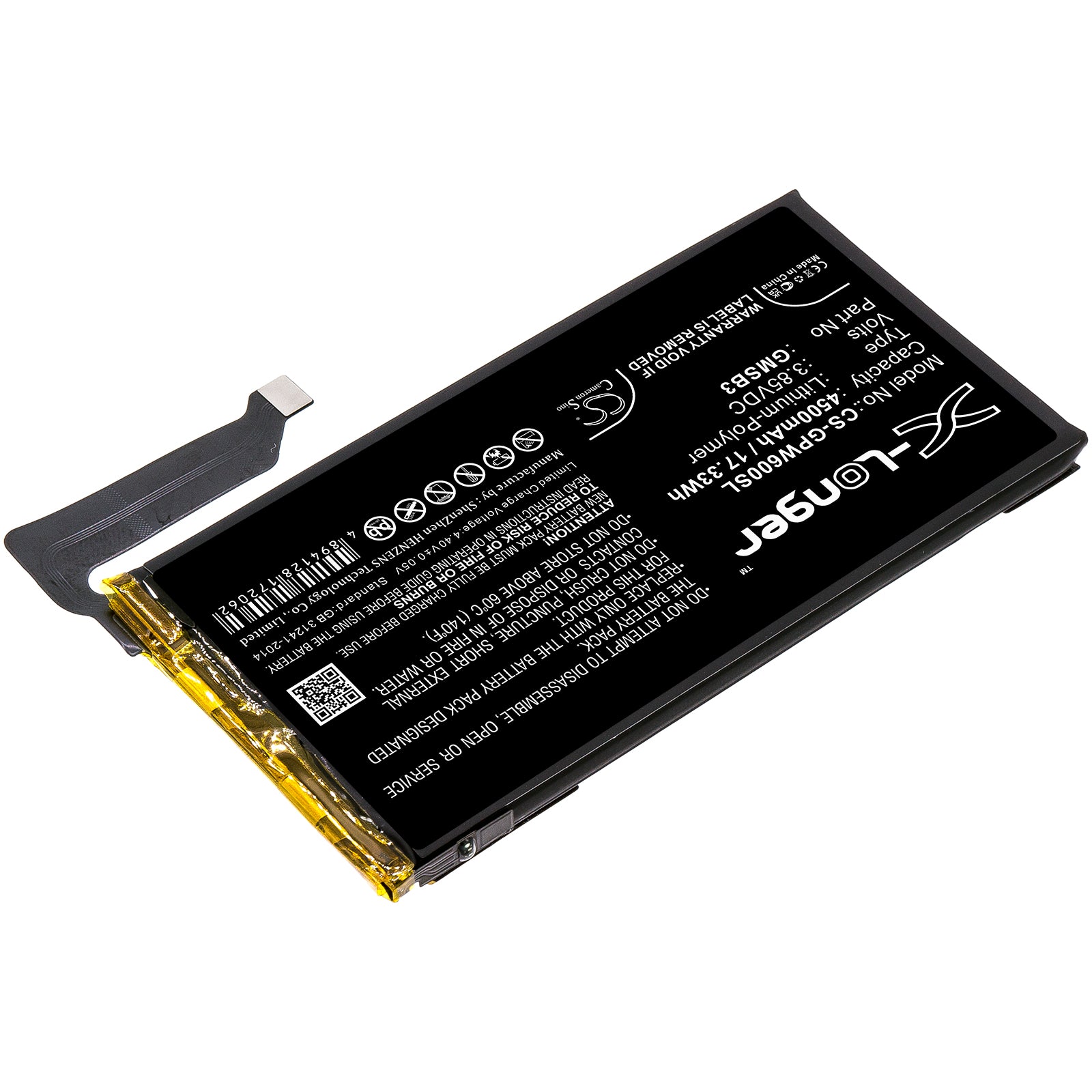 Li-Polymer, Mobile, SmartPhone Battery fits Google G9s9b, Gb7n6, 3.85V, 4500mAh Mobile, SmartPhone Cameron Sino Technology Limited