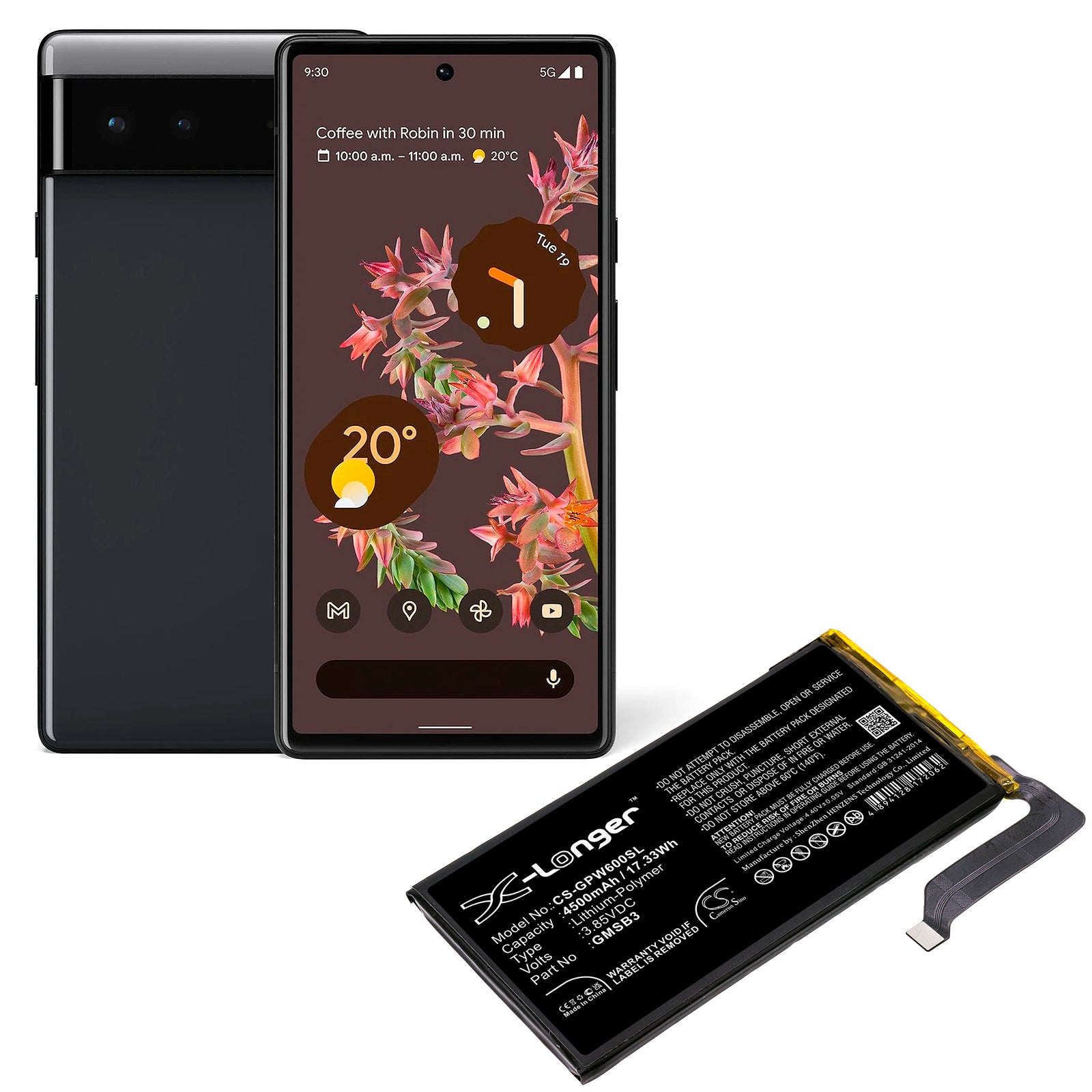 Li-Polymer, Mobile, SmartPhone Battery fits Google G9s9b, Gb7n6, 3.85V, 4500mAh Mobile, SmartPhone Cameron Sino Technology Limited