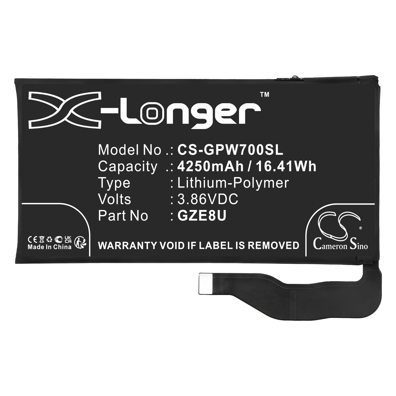 Li-Polymer, Mobile, SmartPhone Battery fits Google Gqml3, Gvu6c, 3.86V, 4250mAh Mobile, SmartPhone Cameron Sino Technology Limited