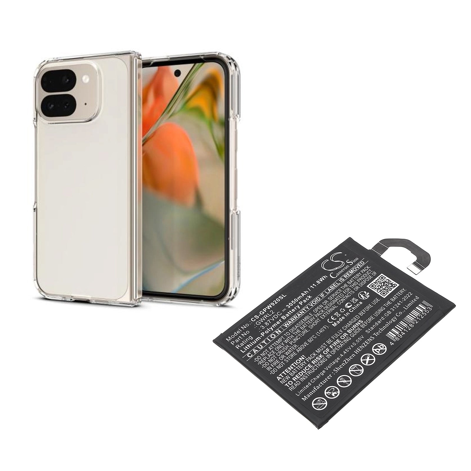 3.87V, Li-Polymer, 3050mAh, Battery fits Google GC15S, GGH2X, 11.8Wh Mobile, SmartPhone Cameron Sino Technology Limited