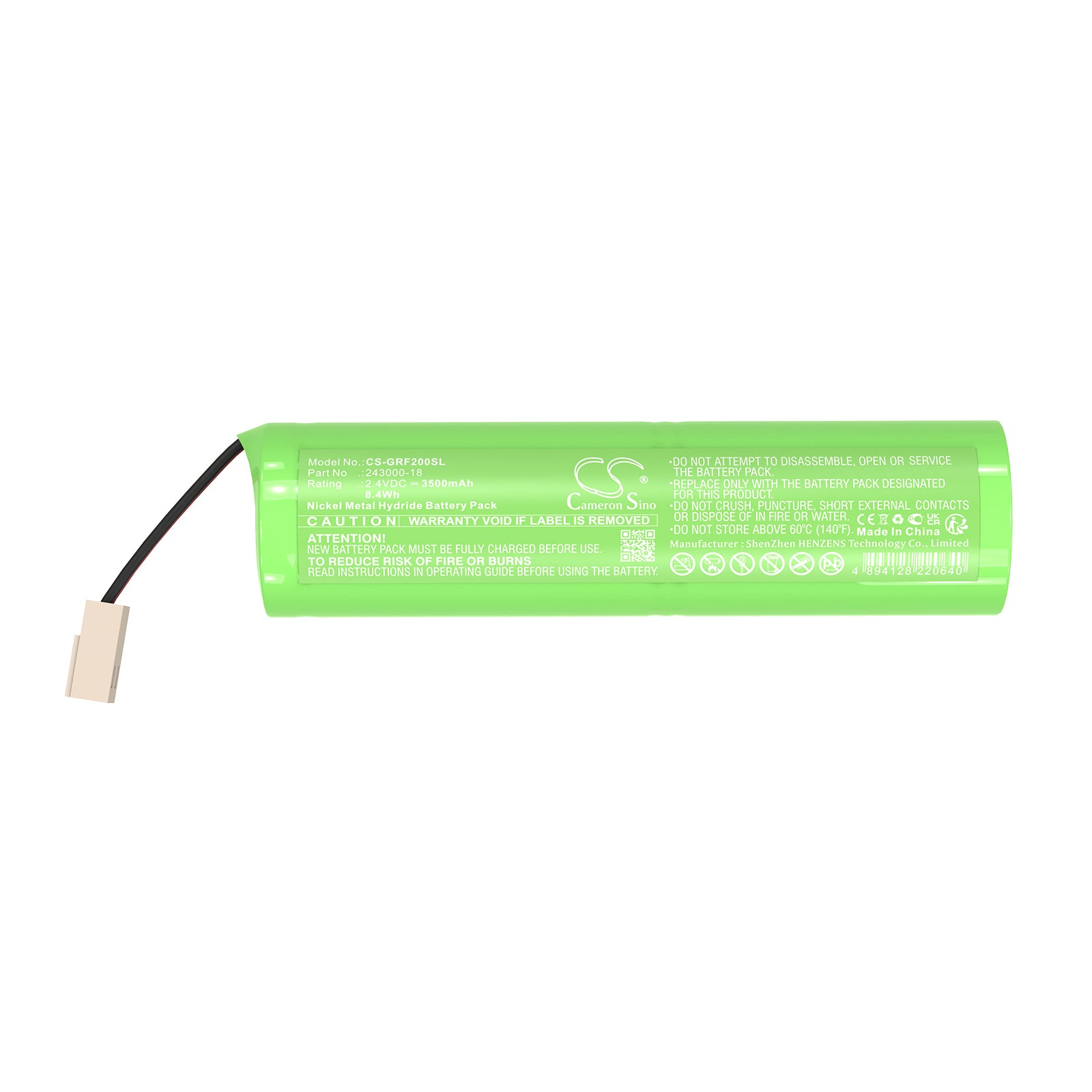 2.4V, Ni-MH, 3500mAh, Battery fits Geo-Fennel FL 1000, FLG 250 grun, 8.4Wh Equipment, Survey, Test Cameron Sino Technology Limited