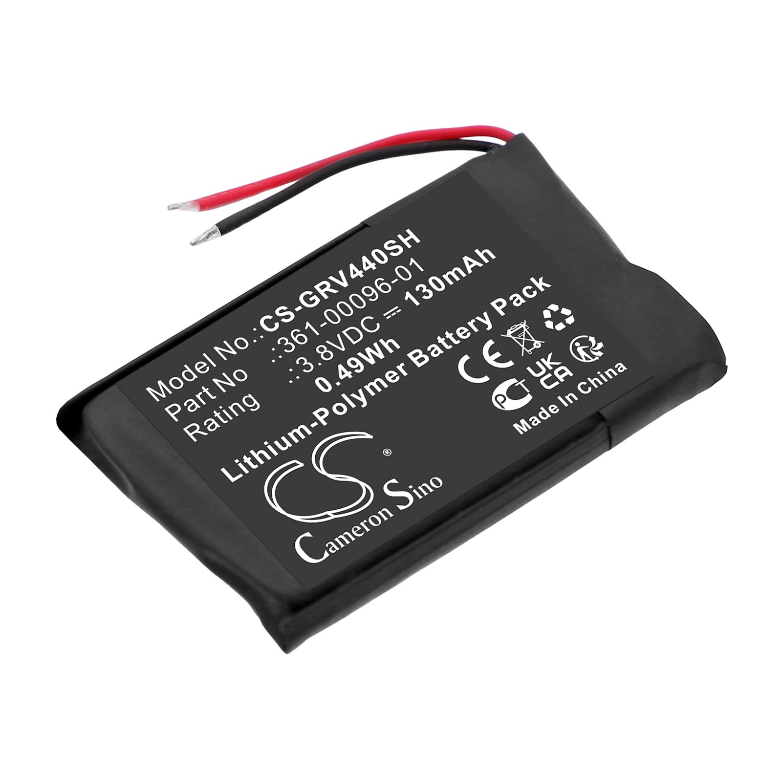 3.8V, Li-Polymer, 130mAh, Battery fits Garmin vivoactive 4S 40mm, 0.49Wh Smartwatch Cameron Sino Technology Limited