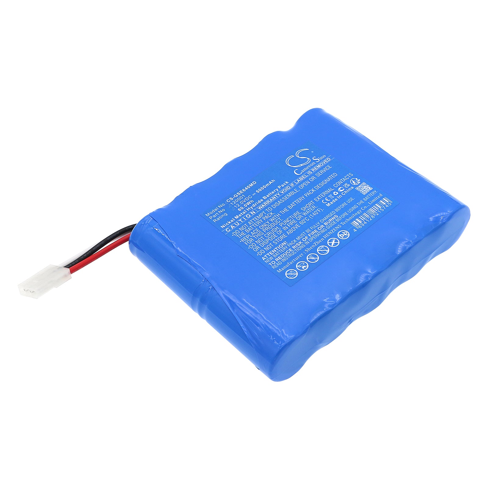 12V, Ni-MH, 5000mAh, Battery fits Genesis Sealer Rapid Seal SE640, 60Wh Medical Cameron Sino Technology Limited