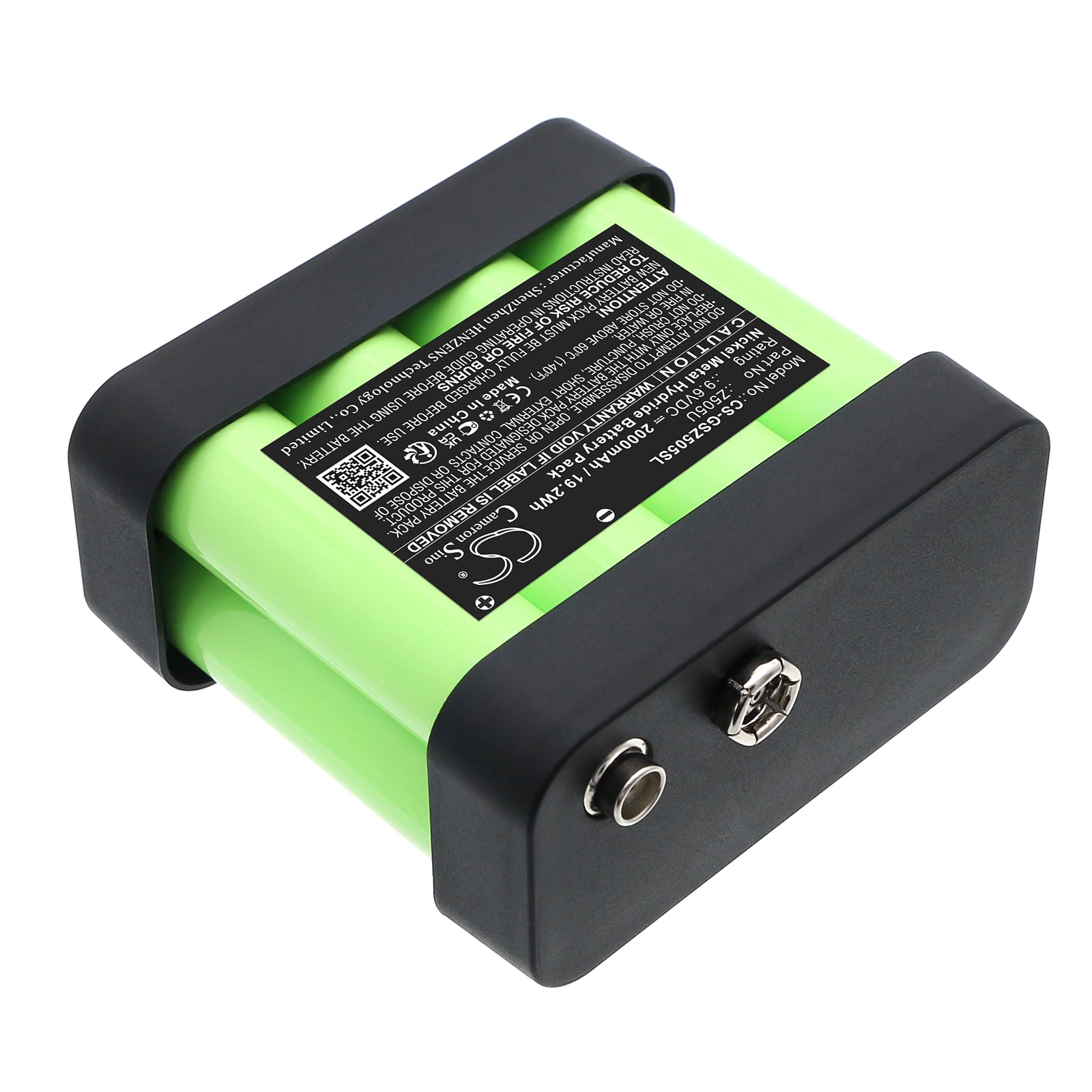 9.6V, Ni-MH, 2000mAh, Battery fits Gossen METRISO, Metrawatt PROFiTEST, 19.2Wh Equipment, Survey, Test Cameron Sino Technology Limited