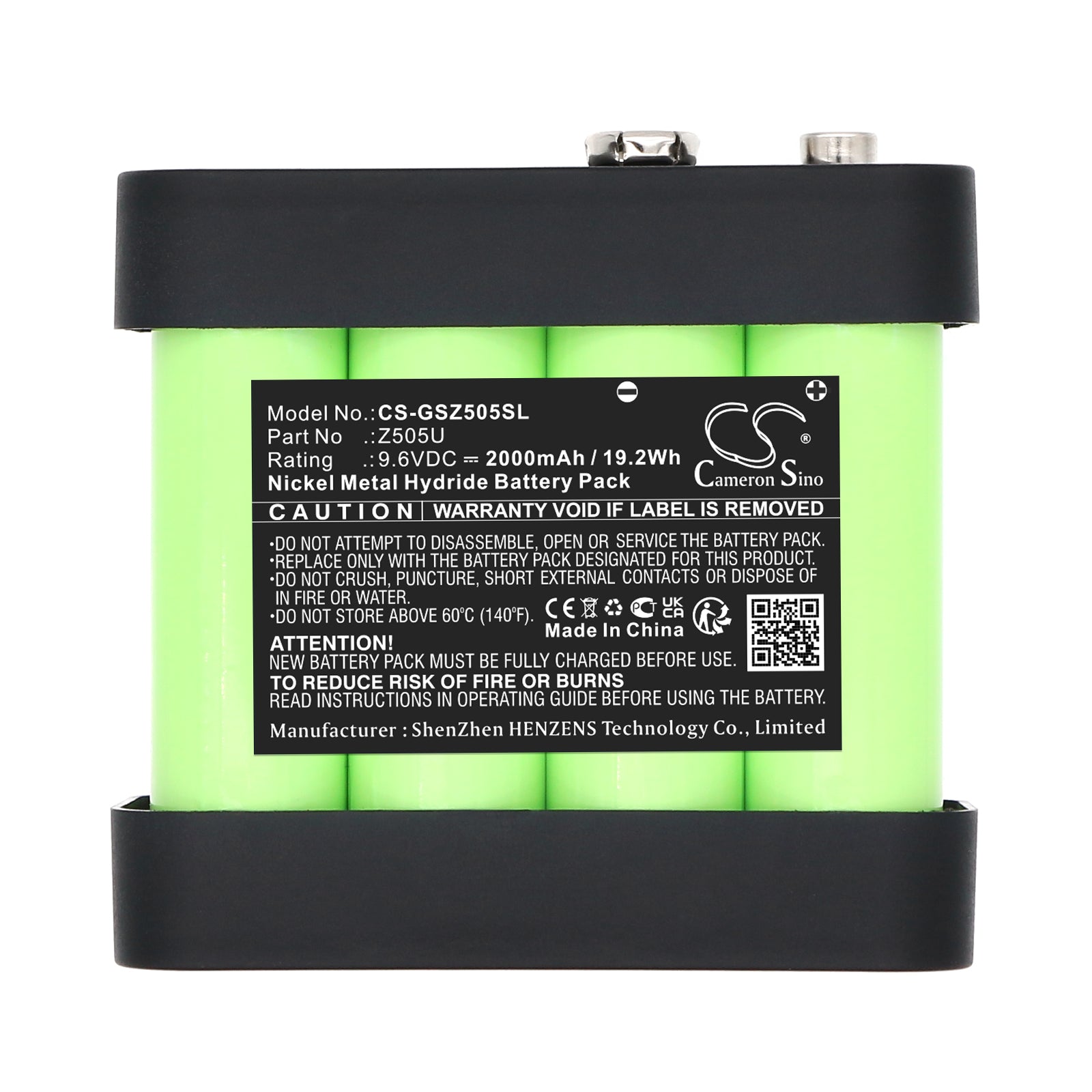 9.6V, Ni-MH, 2000mAh, Battery fits Gossen METRISO, Metrawatt PROFiTEST, 19.2Wh Equipment, Survey, Test Cameron Sino Technology Limited