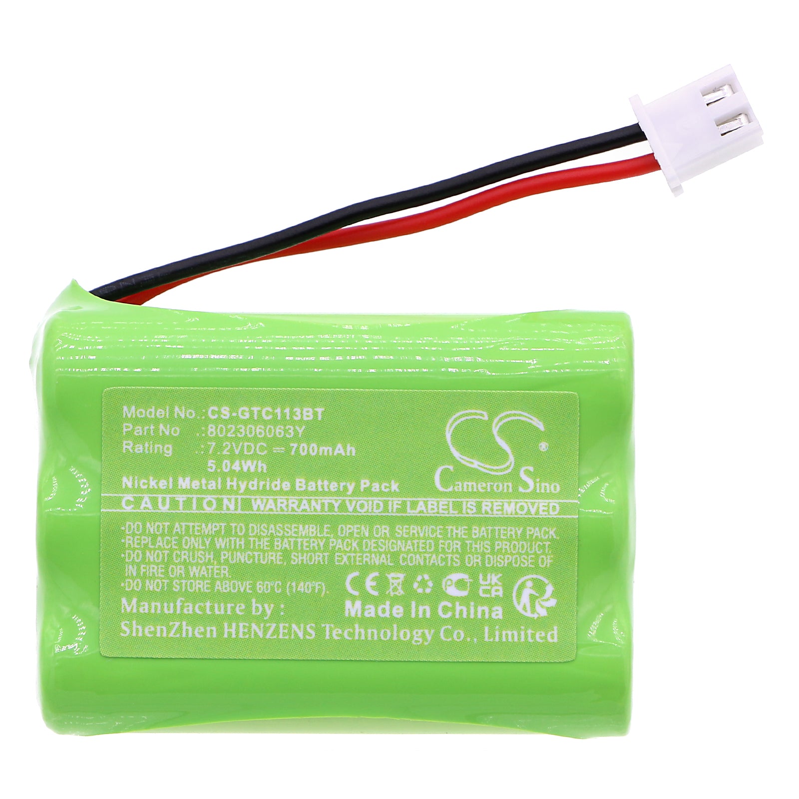 Ni-MH, Alarm System Battery fits Guardsman Ctc-1132, Ctc-1142, 7.2V, 700mAh Alarm System Cameron Sino Technology Limited