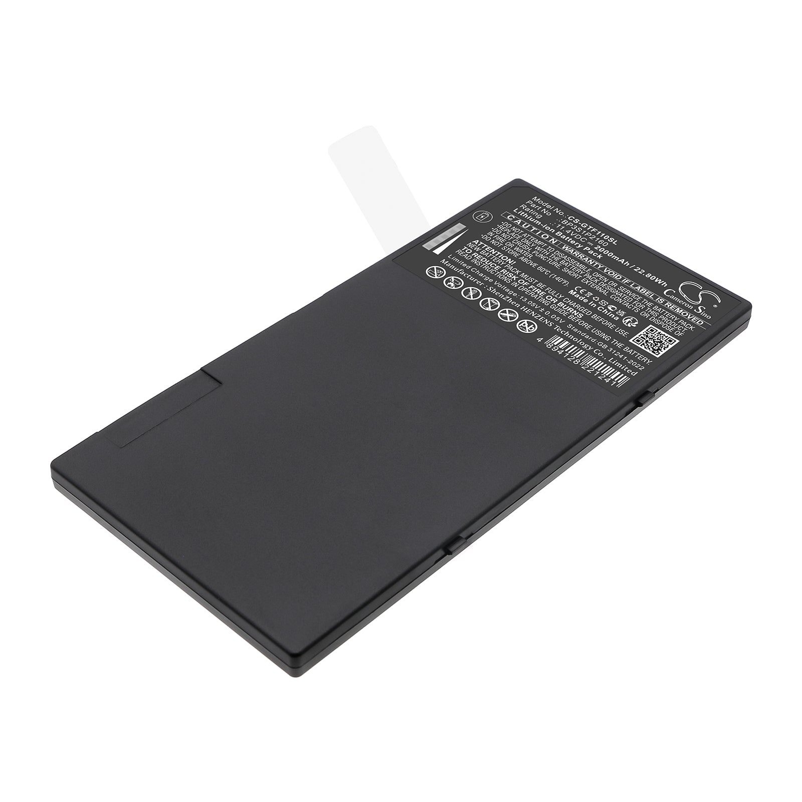 11.4V, Li-ion, 2000mAh, Battery fits Getac F110 G2, F110 G2-Core i5 5300U 2 3 GHz, 22.8Wh Tablet Cameron Sino Technology Limited