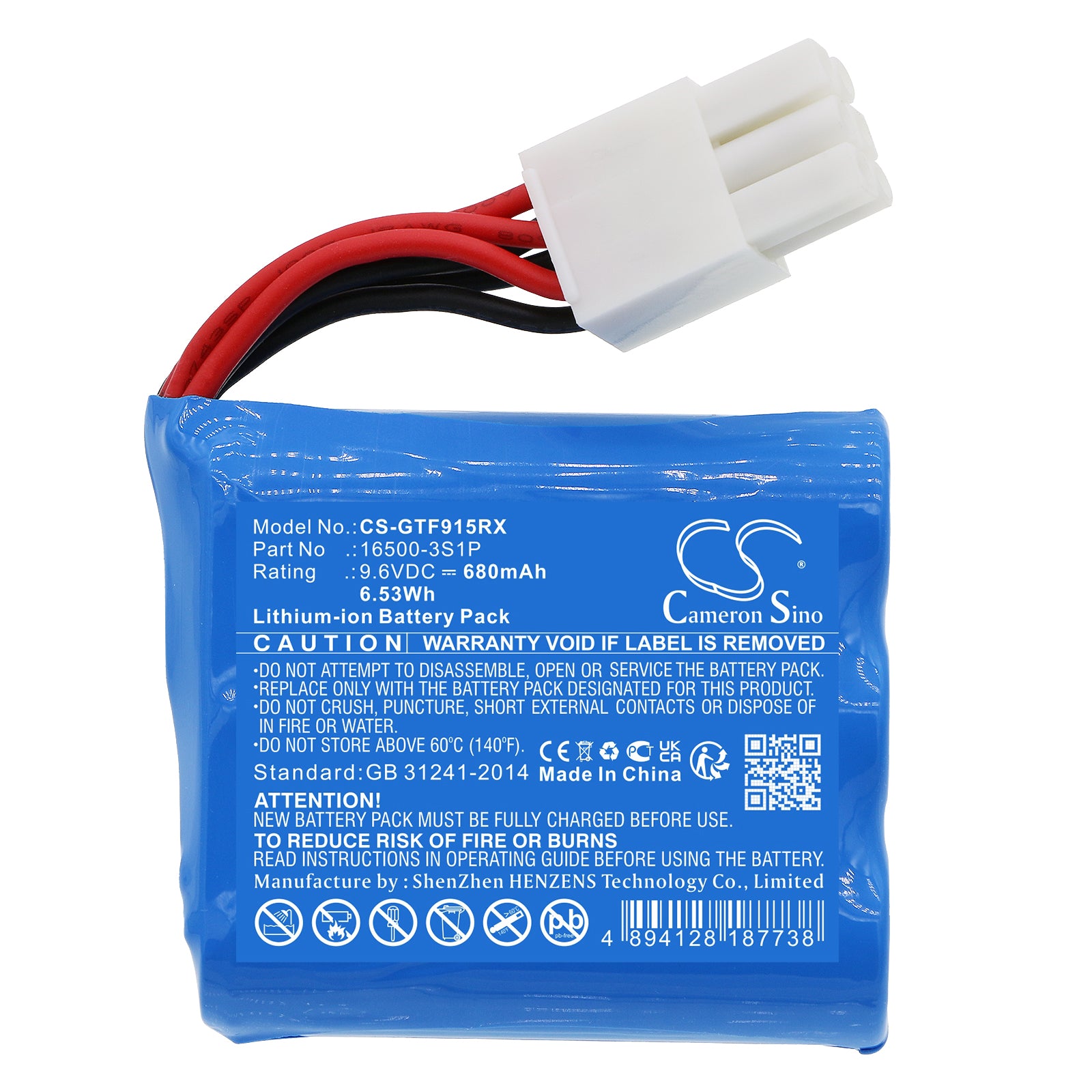 LiFePO4, Cars Battery fits Gptoys Foxx 9115, Foxx 9116, 9.6V, 680mAh Cars Cameron Sino Technology Limited