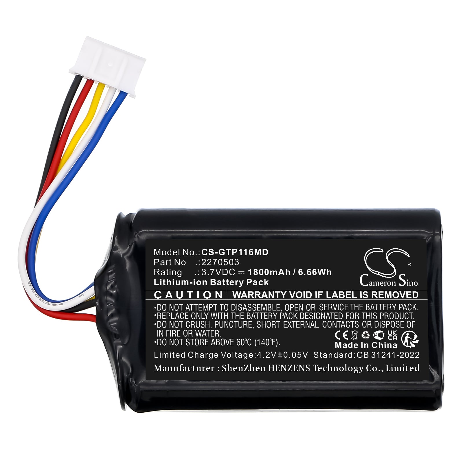 3.7V, Li-ion, 1800mAh, Battery fits Getinge OP Table1160, 6.66Wh Medical Cameron Sino Technology Limited