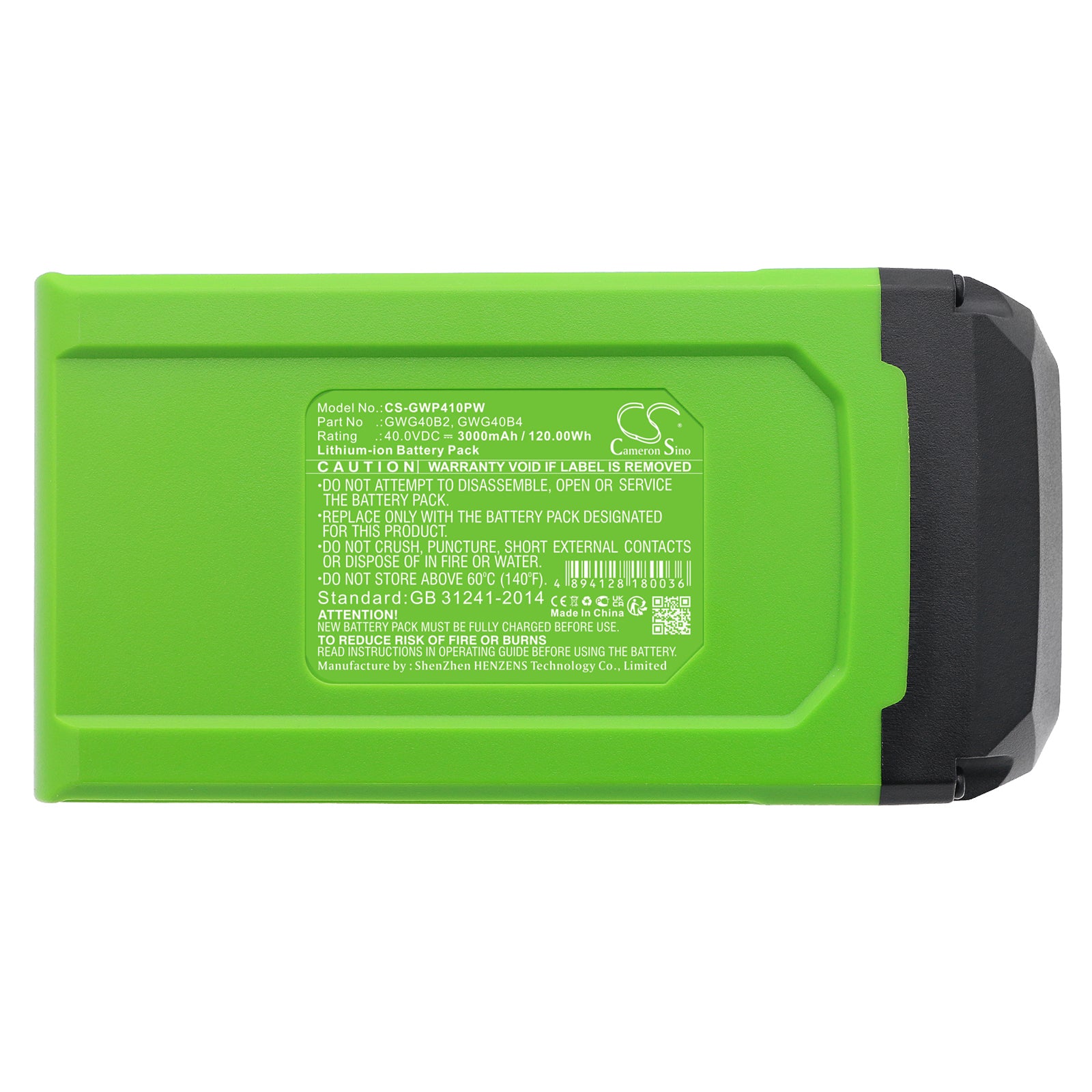 Li-ion, Gardening Tools Battery fits Greenworks 12" String Trimmer Combo Kit, 1306202az, 40.0V, 3000mAh Gardening Tools Cameron Sino Technology Limited