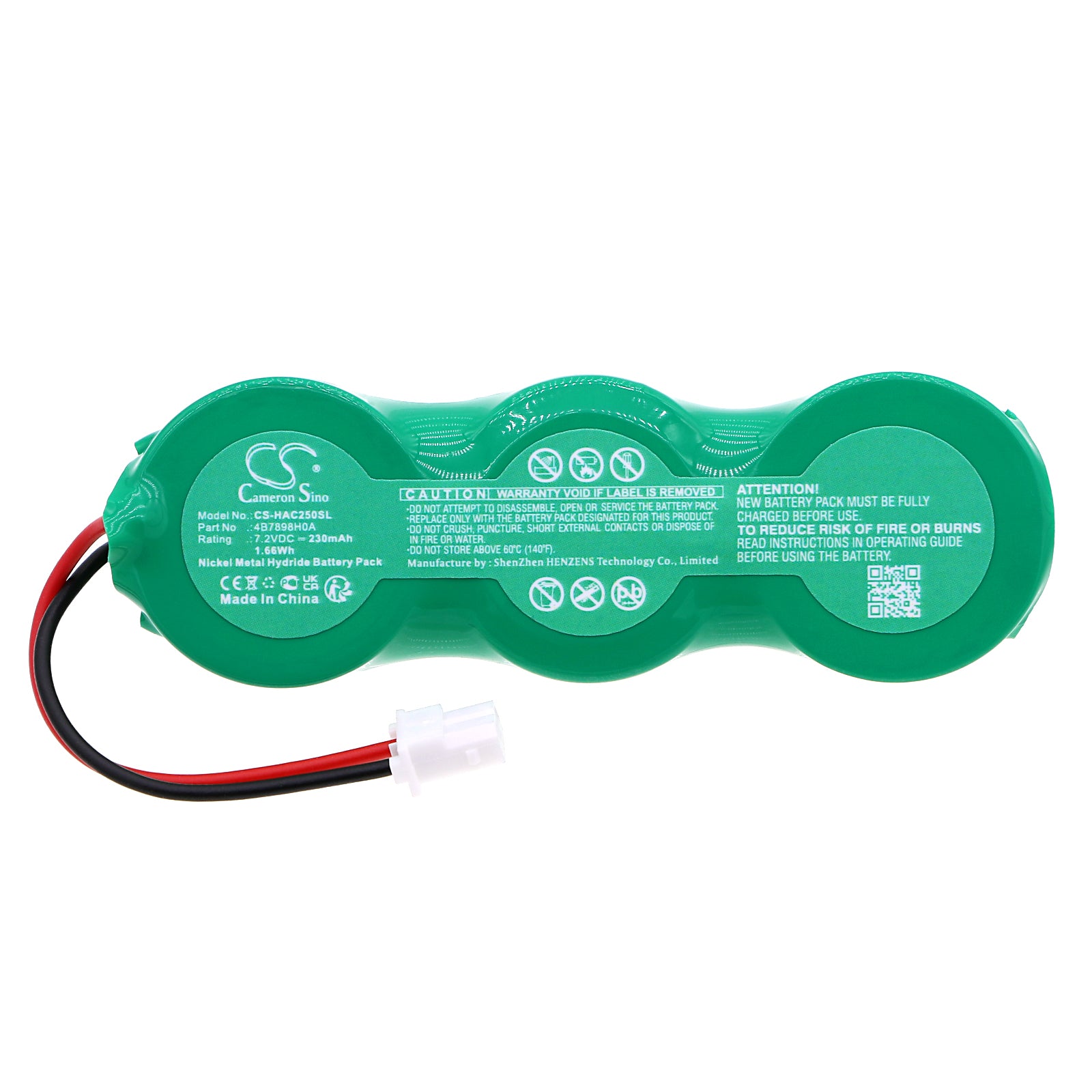 Ni-MH, Siren Alarm Battery fits Honda Accord, Civic Alarm Siren, 7.2V, 230mAh Siren Alarm Cameron Sino Technology Limited