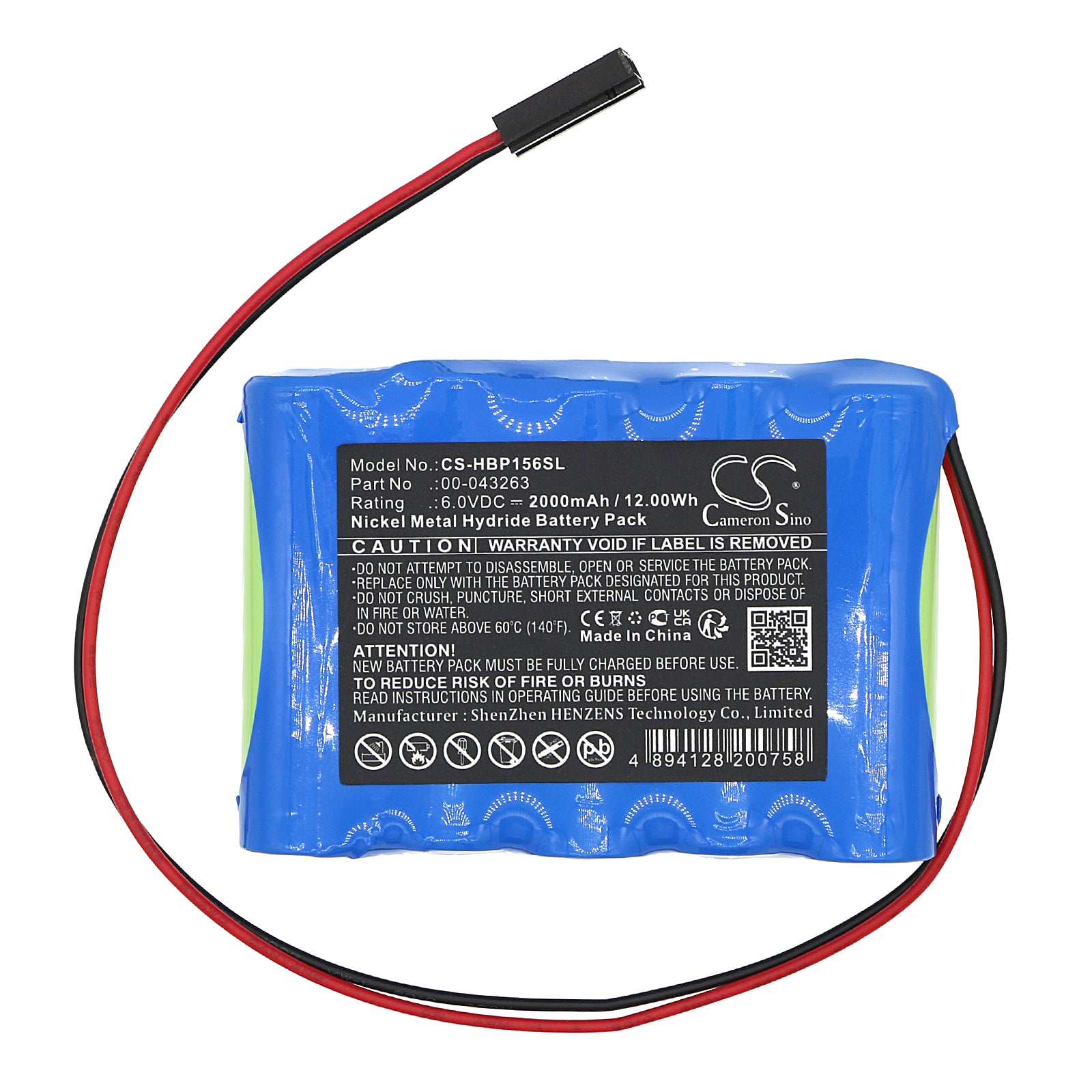 Ni-MH, Electronic Scales Battery fits Hobart Quantum Digital Deli Scale Label Print, 6.0V, 2000mAh Electronic Scales Cameron Sino Technology Limited