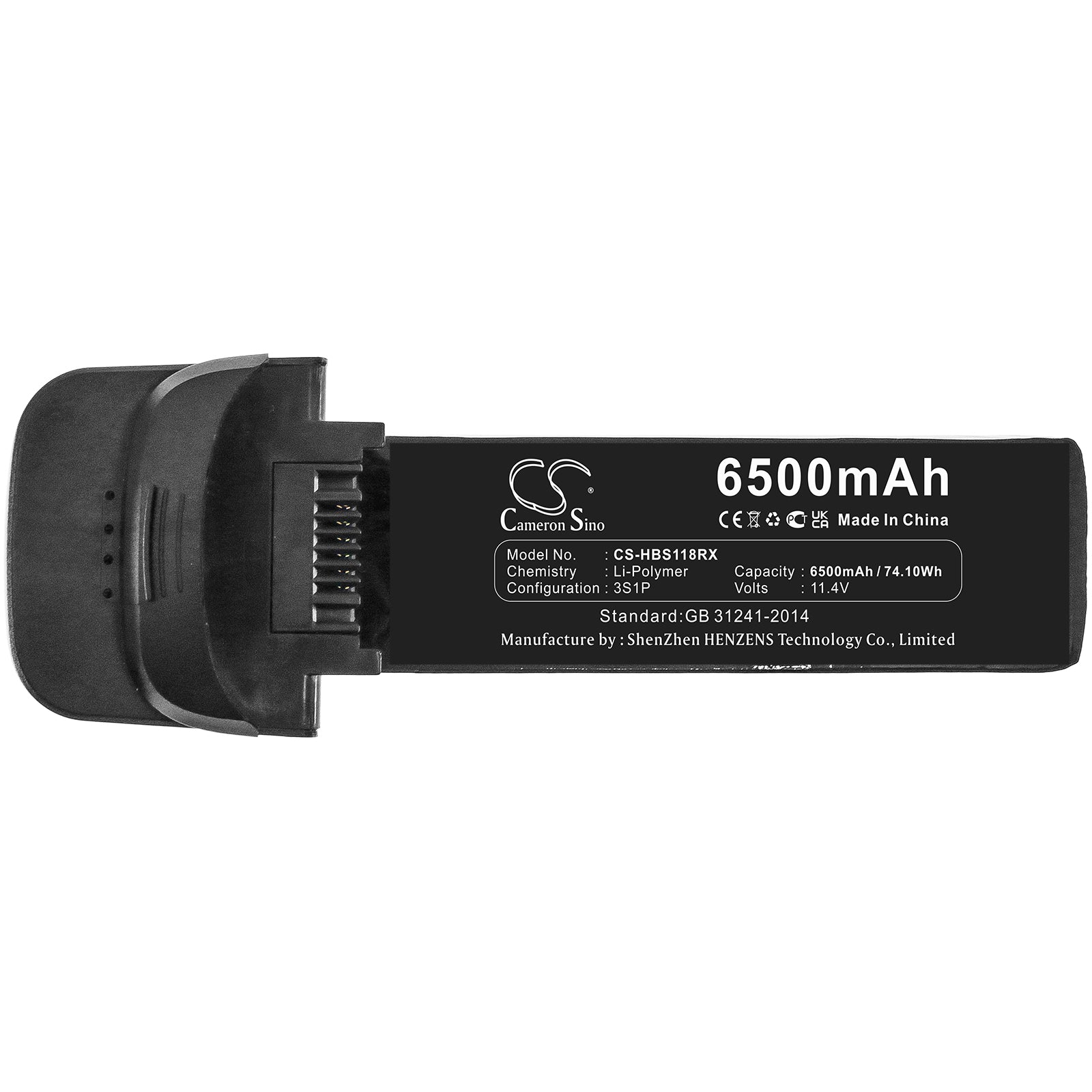 Li-Polymer, Drones Battery fits Hubsan Zino Pro Plus, Zino Pro+, 11.4V, 6500mAh Drones Cameron Sino Technology Limited