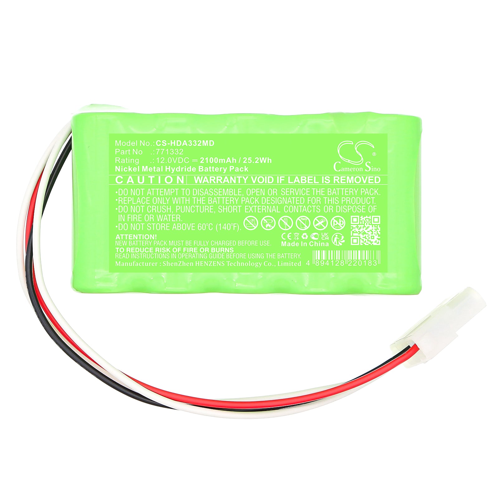12V, Ni-MH, 2100mAh, Battery fits Huntleigh Doppler Dopplex ability, 25.2Wh Medical Cameron Sino Technology Limited