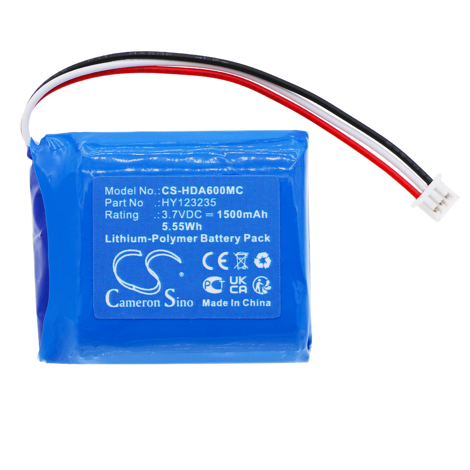 Li-Polymer, Body Camera Battery fits Hp Dsj-a6x, 3.7V, 1500mAh Body Camera Cameron Sino Technology Limited