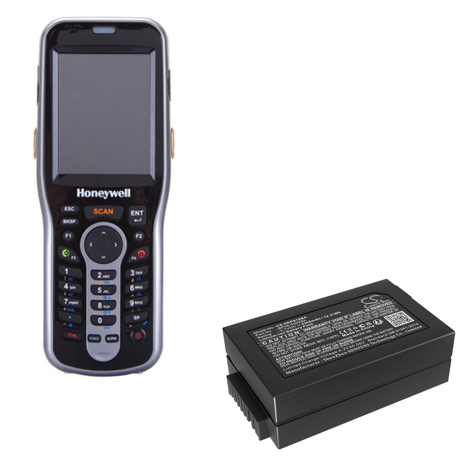 Li-ion, Barcode Scanner Battery fits Honeywell Dolphin 6100, Dolphin 6110, 3.7V, 3300mAh Barcode Scanner Cameron Sino Technology Limited