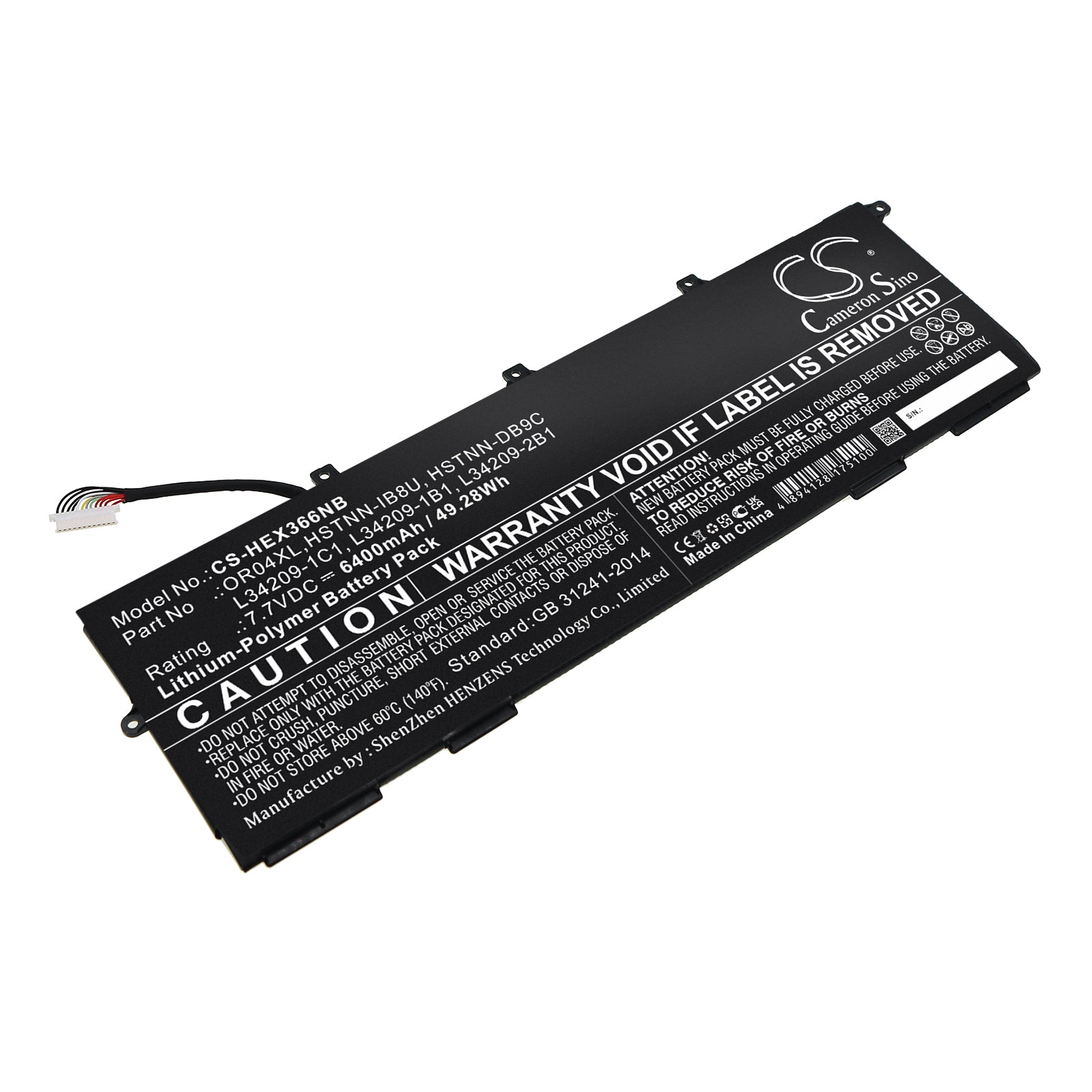 Li-Polymer, Notebook, Laptop Battery fits Hp Elitebook X360 830 G6, 7.7V, 6400mAh Notebook, Laptop Cameron Sino Technology Limited
