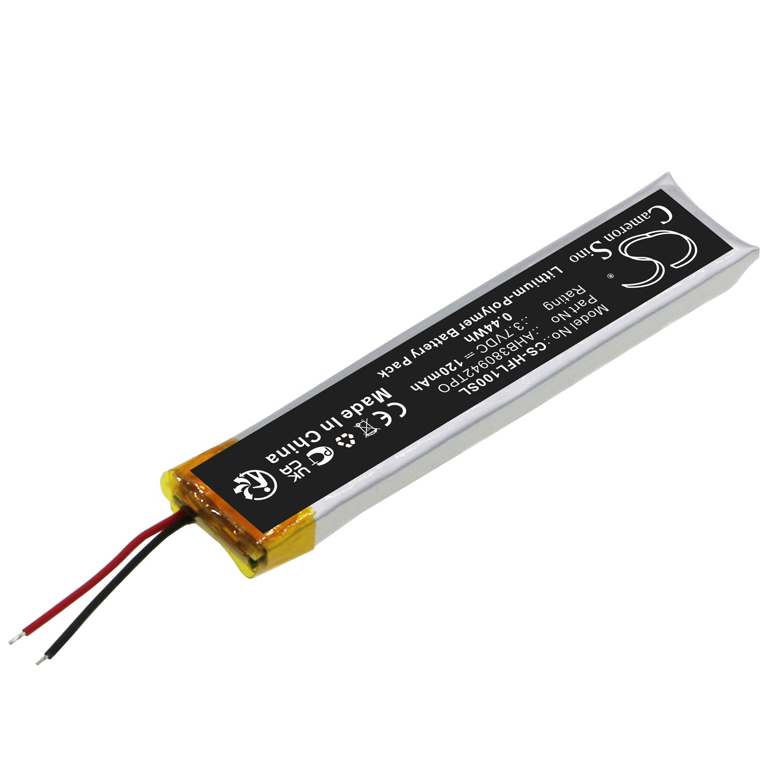 Li-Polymer, Wireless Headset Battery fits Huawei Freelace, 3.7V, 120mAh Wireless Headset Cameron Sino Technology Limited
