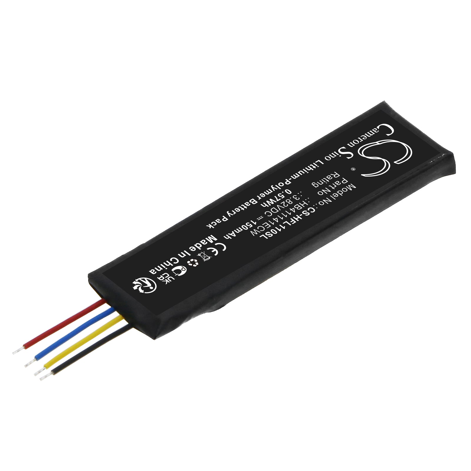 Li-Polymer, Wireless Headset Battery fits Huawei Freelace Pro, Hua01, 3.82V, 150mAh Wireless Headset Cameron Sino Technology Limited