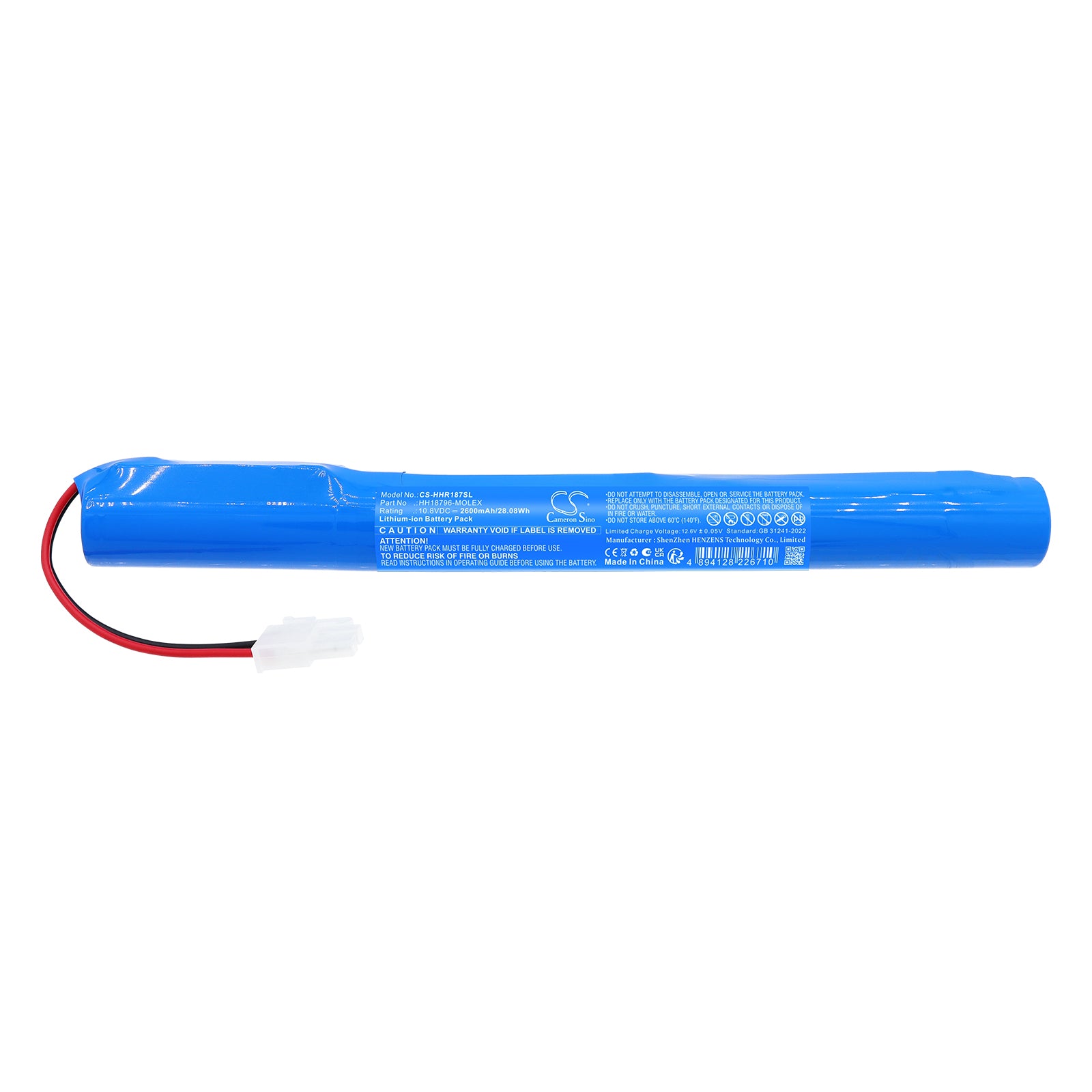 10.8V, Li-ion, 2600mAh, Battery fits Heim & Haus 18796, Rolladenantrieb, 28.08Wh Smart Home Cameron Sino Technology Limited