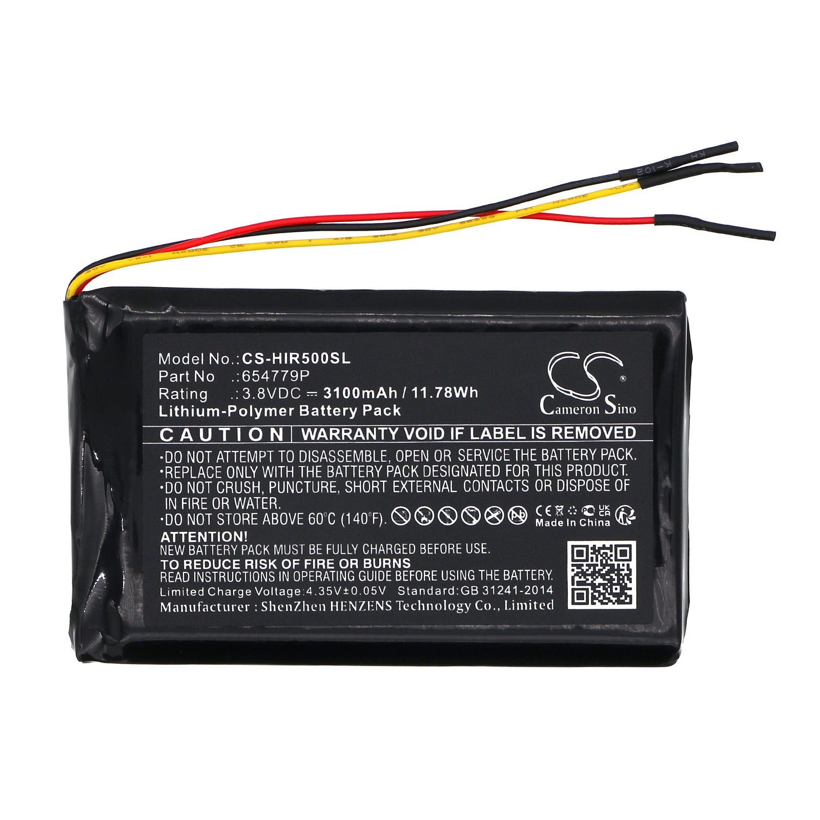 Li-Polymer, Media Player Battery fits Hiby R5, R5 Hi-res Portable Android Mus, 3.8V, 3100mAh Media Player Cameron Sino Technology Limited