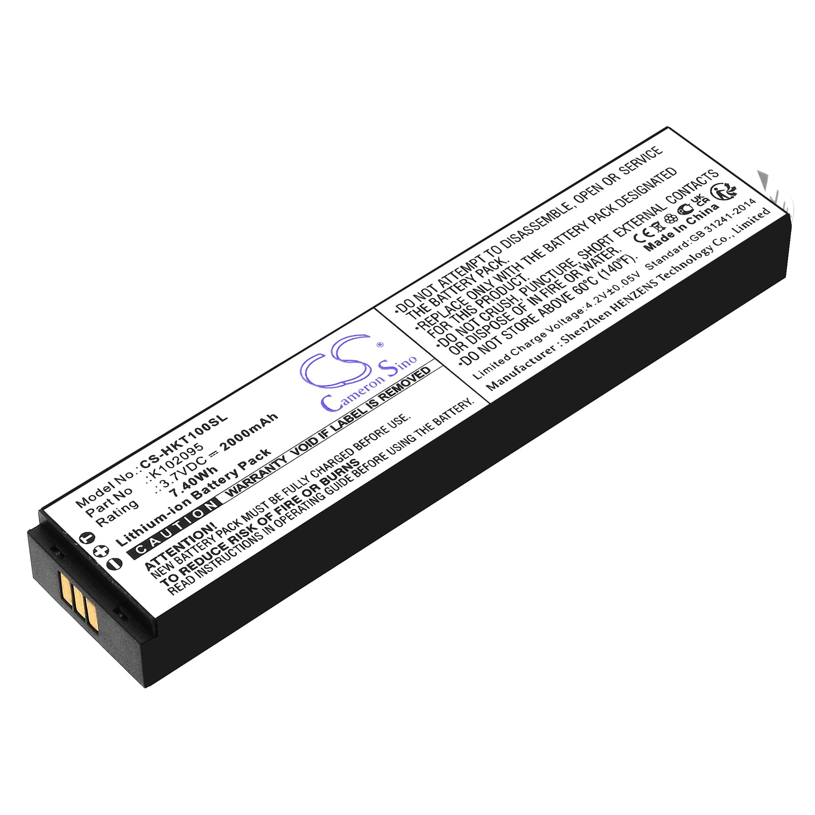 Li-ion, Camera Battery fits Hook-eye T01, Underwater Fishing Camera, 3.7V, 2000mAh Camera Cameron Sino Technology Limited