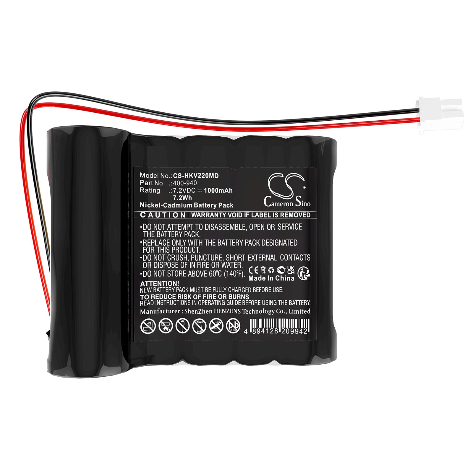 Ni-CD, Medical Battery fits Heska Iv Pump 2.2 Veterinary, Veterinary Iv 2.2 Infusion Pum, 7.2V, 1000mAh Medical Cameron Sino Technology Limited