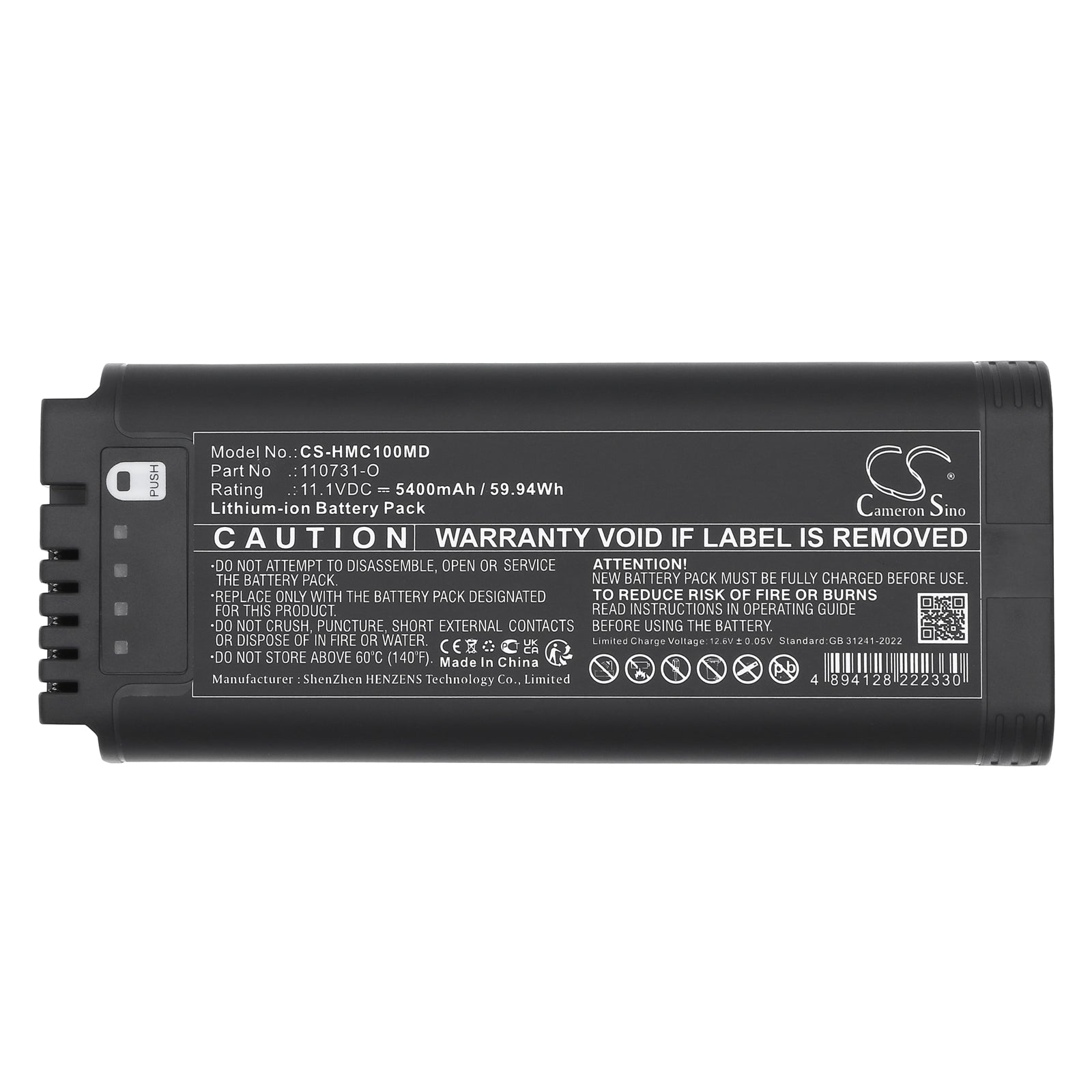 11.1V, Li-ion, 5400mAh, Battery fits Hamilton C1, MRI1, 59.94Wh Medical Cameron Sino Technology Limited