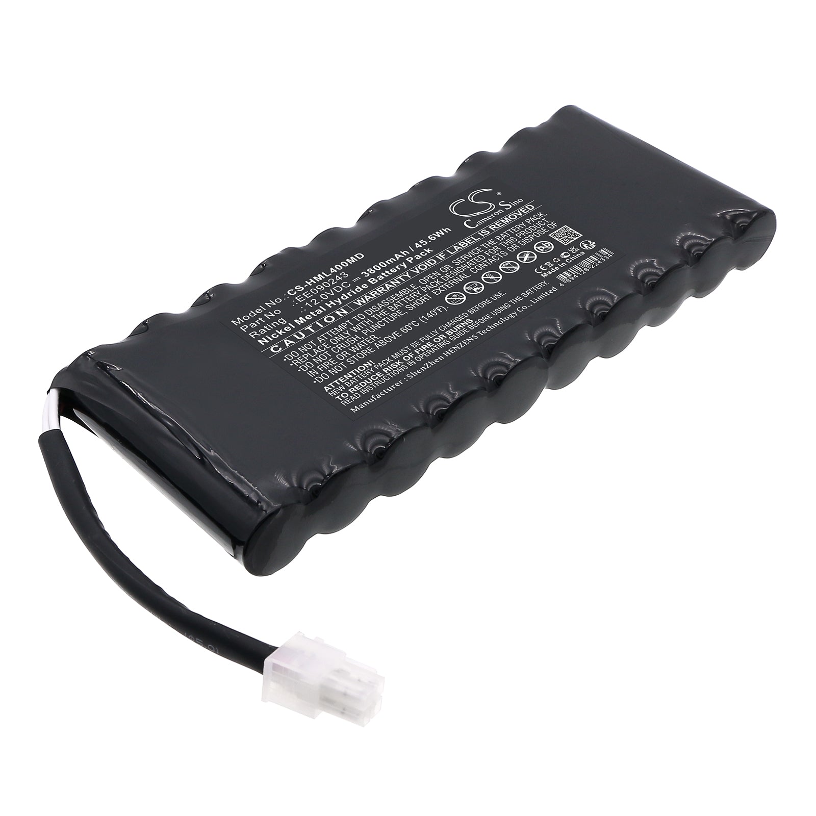 12V, Ni-MH, 3800mAh, Battery fits HME Lifepulse 400, 45.6Wh Medical Cameron Sino Technology Limited