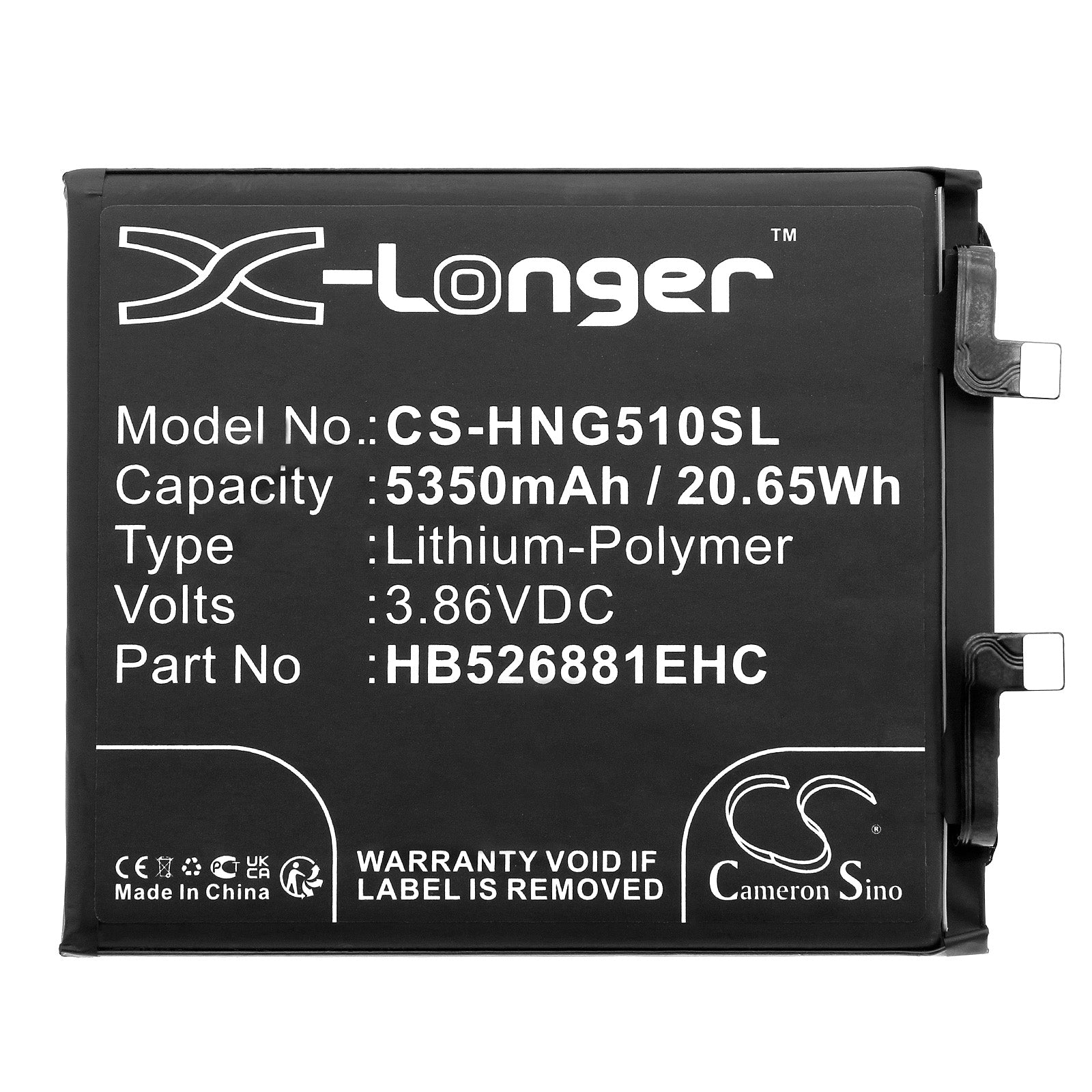 Li-Polymer, Mobile, SmartPhone Battery fits Honor Magic 5 Pro, 3.86V, 5350mAh Mobile, SmartPhone Cameron Sino Technology Limited