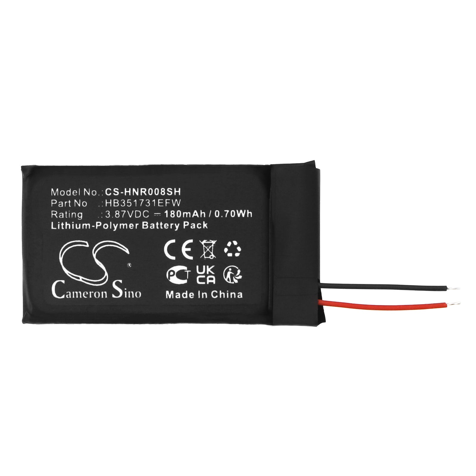 Li-Polymer, Smartwatch Battery fits Honor Hes-b09, Watch Es, 3.87V, 180mAh Smartwatch Cameron Sino Technology Limited