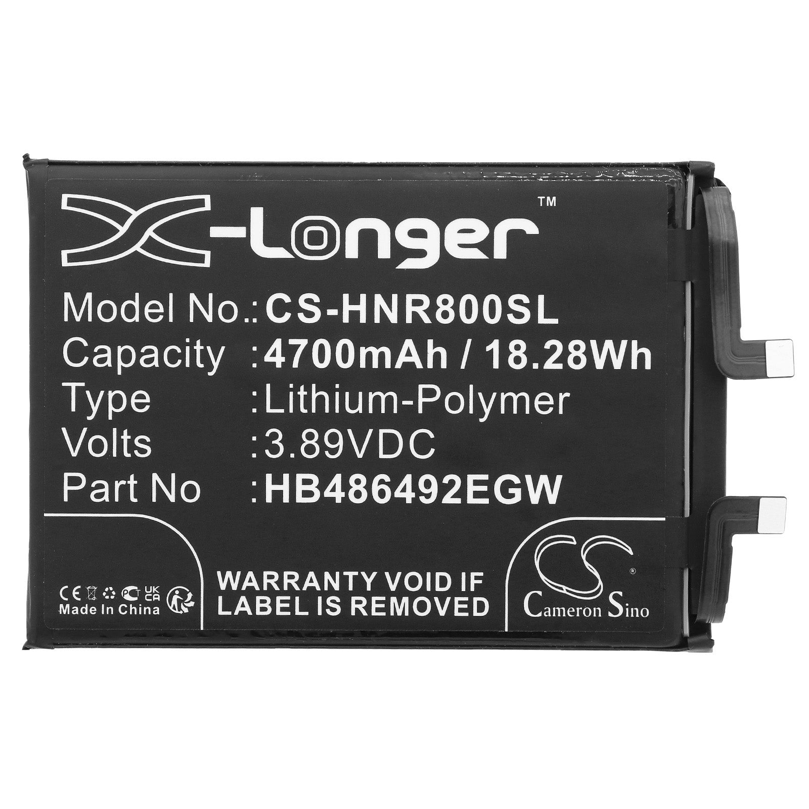 Li-Polymer, Mobile, SmartPhone Battery fits Honor 80 Se, 3.89V, 4700mAh Mobile, SmartPhone Cameron Sino Technology Limited