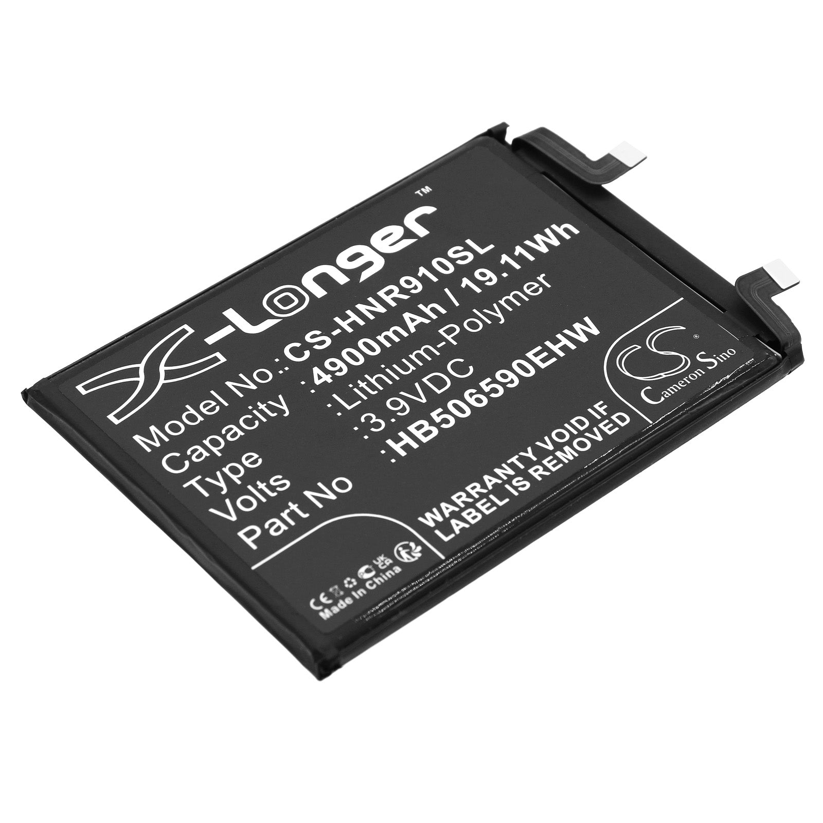 Li-Polymer, Mobile, SmartPhone Battery fits Honor 90 Pro, 3.9V, 4900mAh Mobile, SmartPhone Cameron Sino Technology Limited