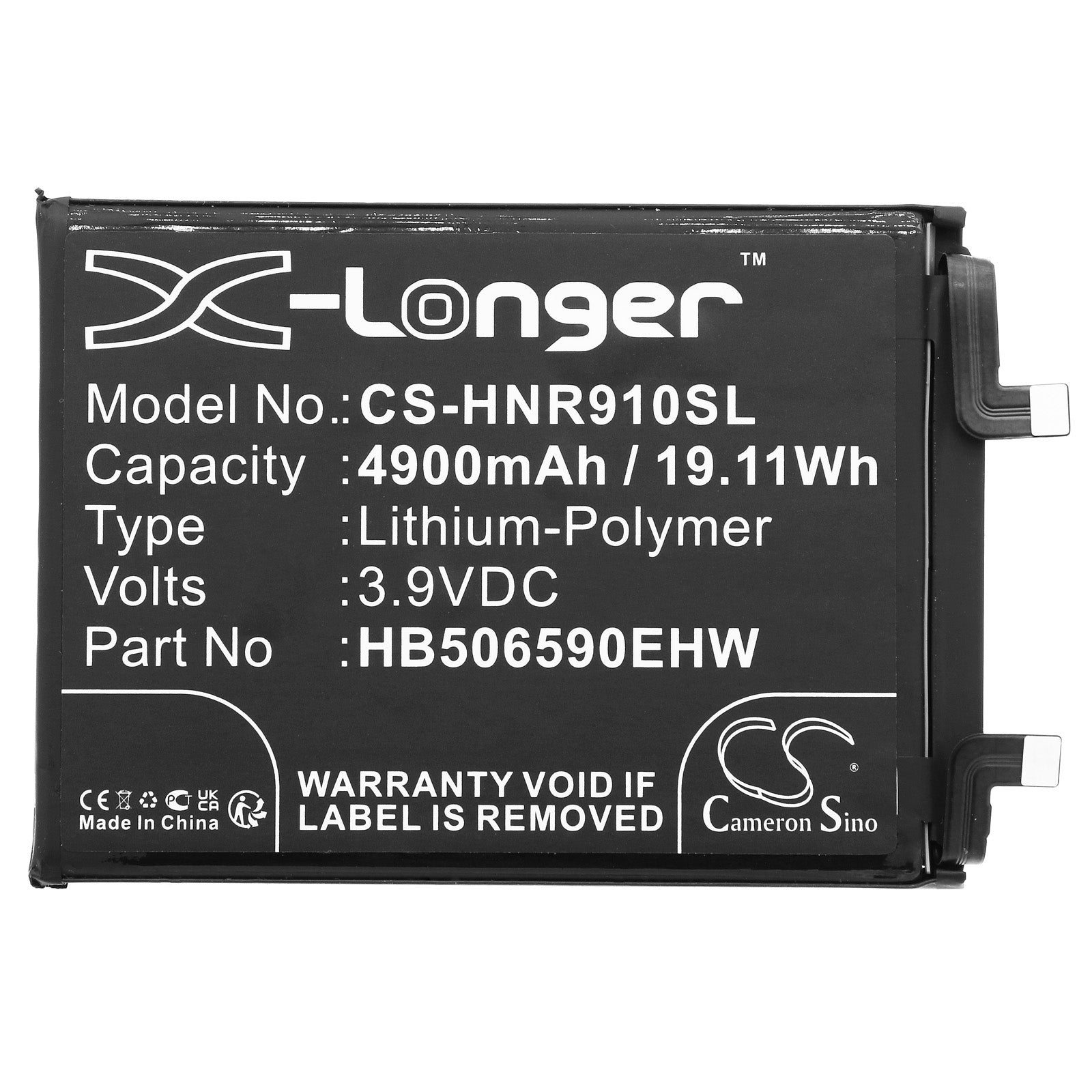Li-Polymer, Mobile, SmartPhone Battery fits Honor 90 Pro, 3.9V, 4900mAh Mobile, SmartPhone Cameron Sino Technology Limited