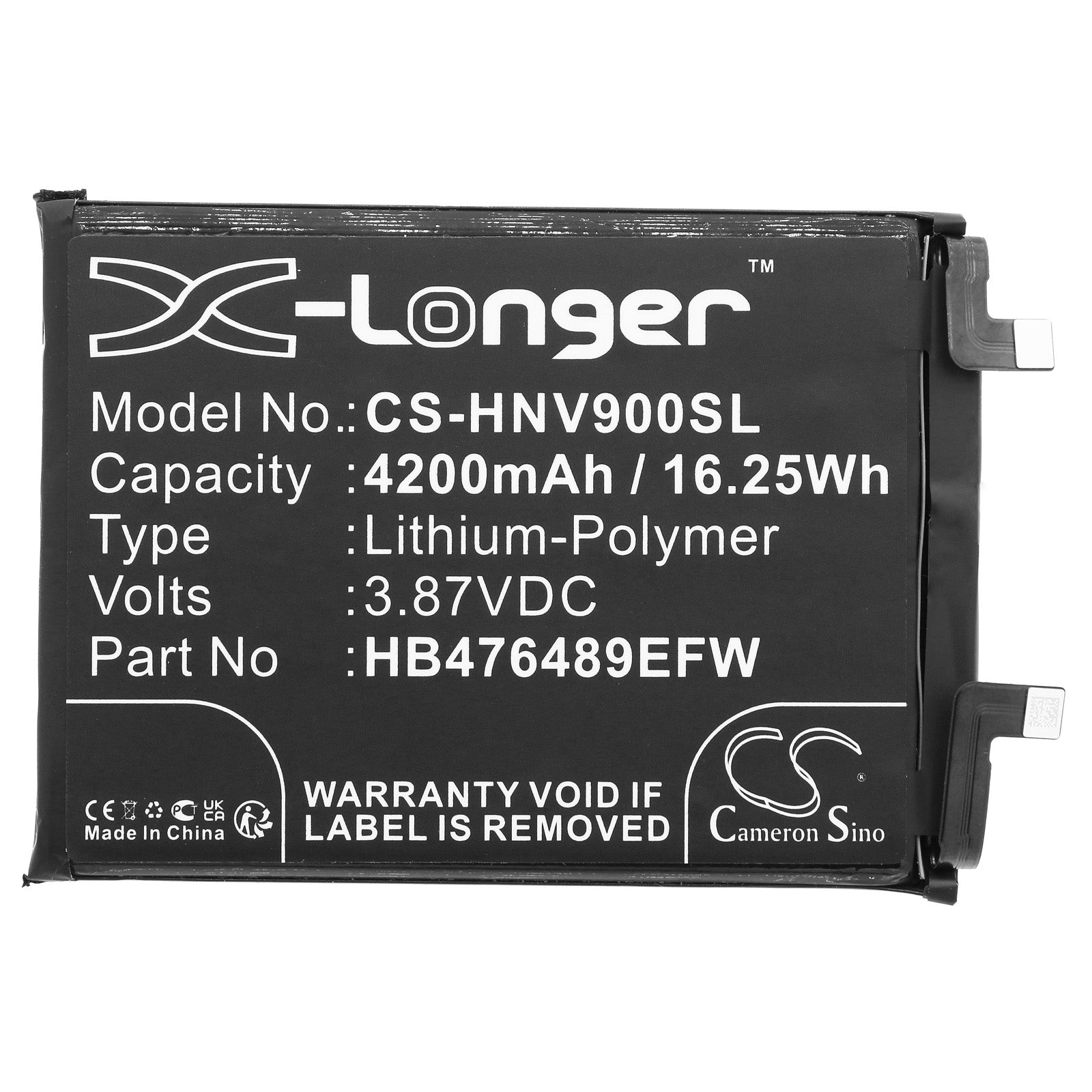 Li-Polymer, Mobile, SmartPhone Battery fits Honor Honor 50, Nova 60 Se, 3.87V, 4200mAh Mobile, SmartPhone Cameron Sino Technology Limited
