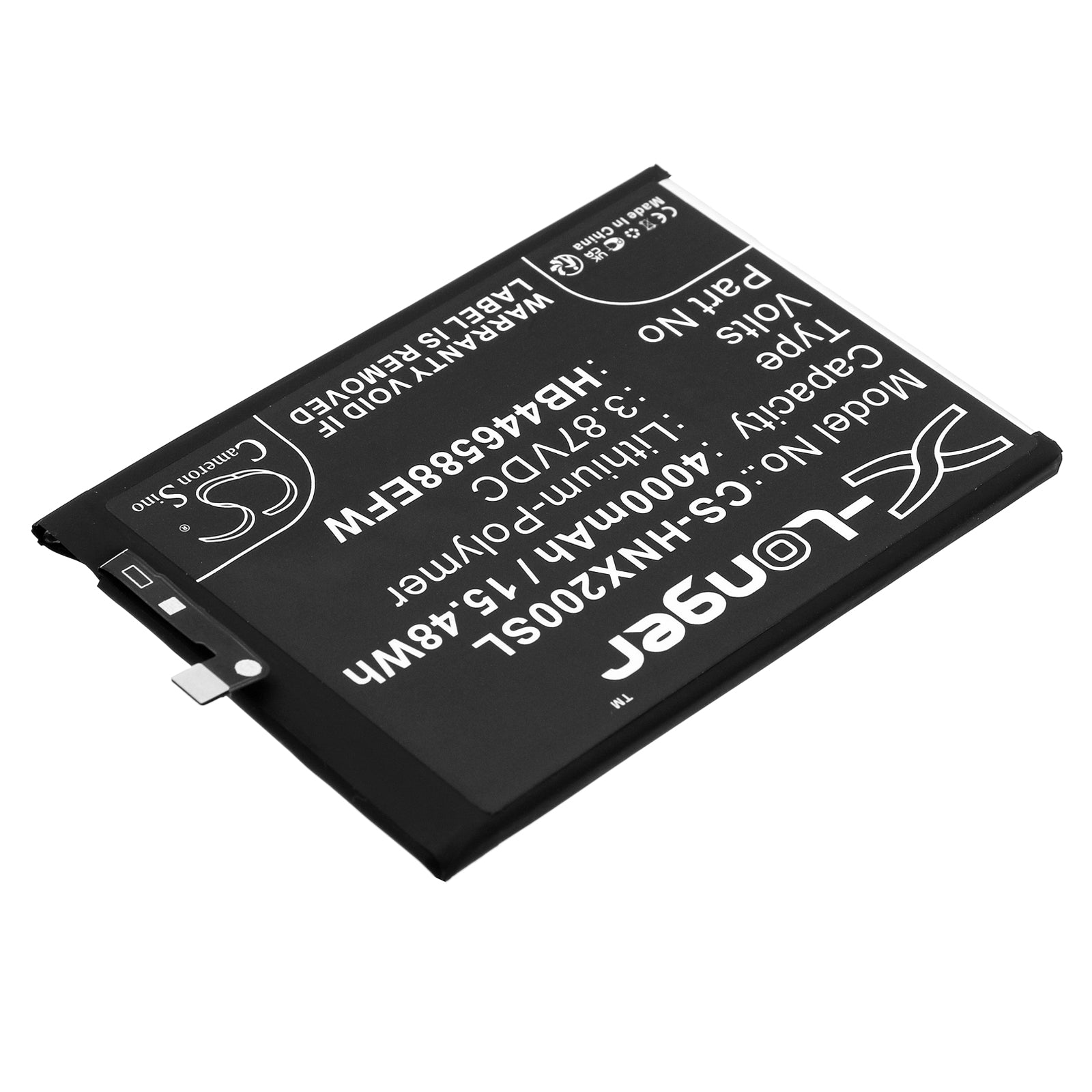 Li-Polymer, Mobile, SmartPhone Battery fits Honor Chl-an00, X20 Se 5g, 3.87V, 4000mAh Mobile, SmartPhone Cameron Sino Technology Limited