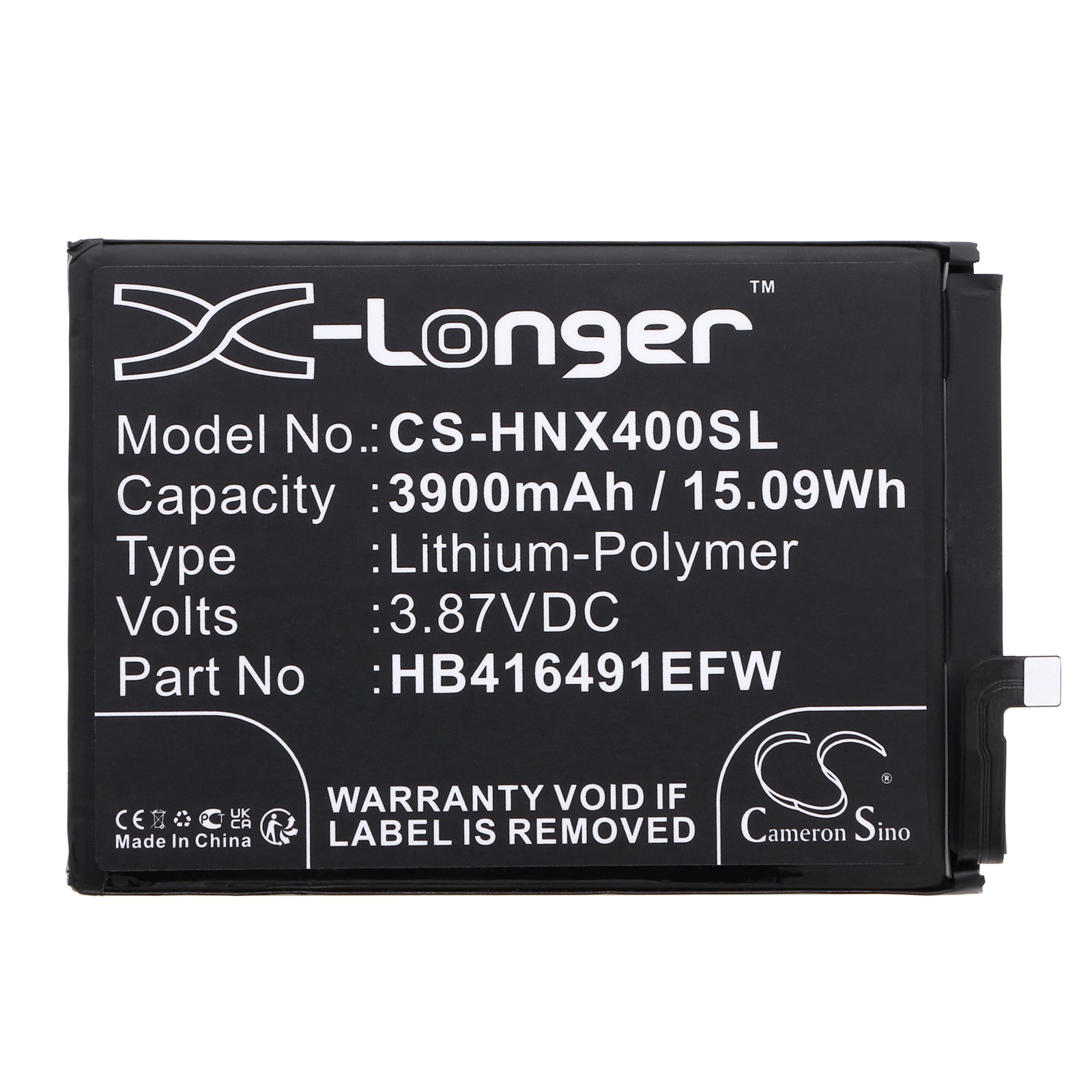 Li-Polymer, Mobile, SmartPhone Battery fits Honor Dio-an00, Play 7t Pro, 3.87V, 3900mAh Mobile, SmartPhone Cameron Sino Technology Limited
