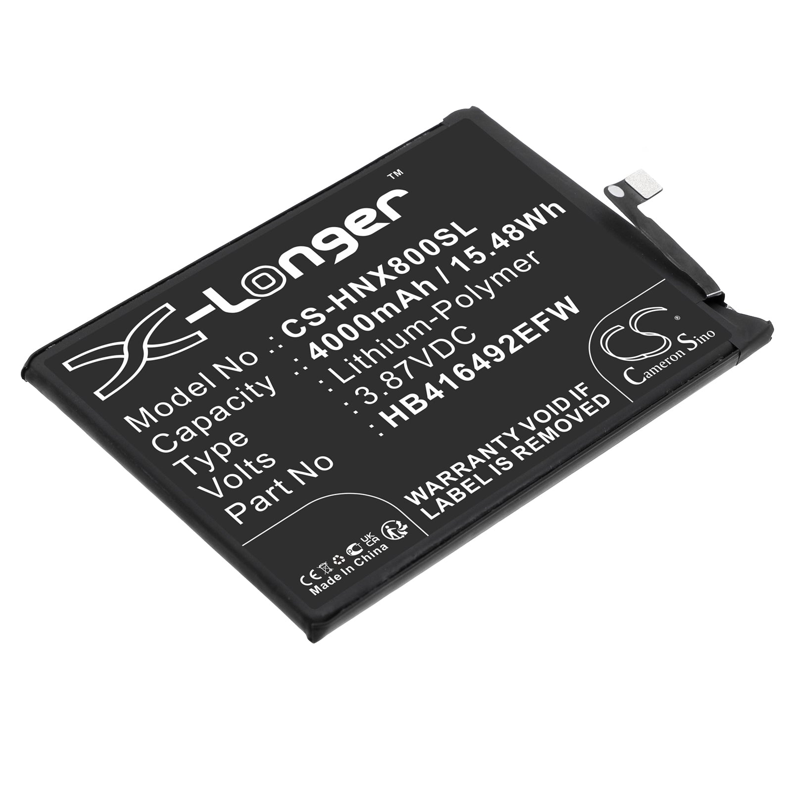 Li-Polymer, Mobile, SmartPhone Battery fits Honor Tfy-lx1, Tfy-lx2, 3.87V, 4000mAh Mobile, SmartPhone Cameron Sino Technology Limited