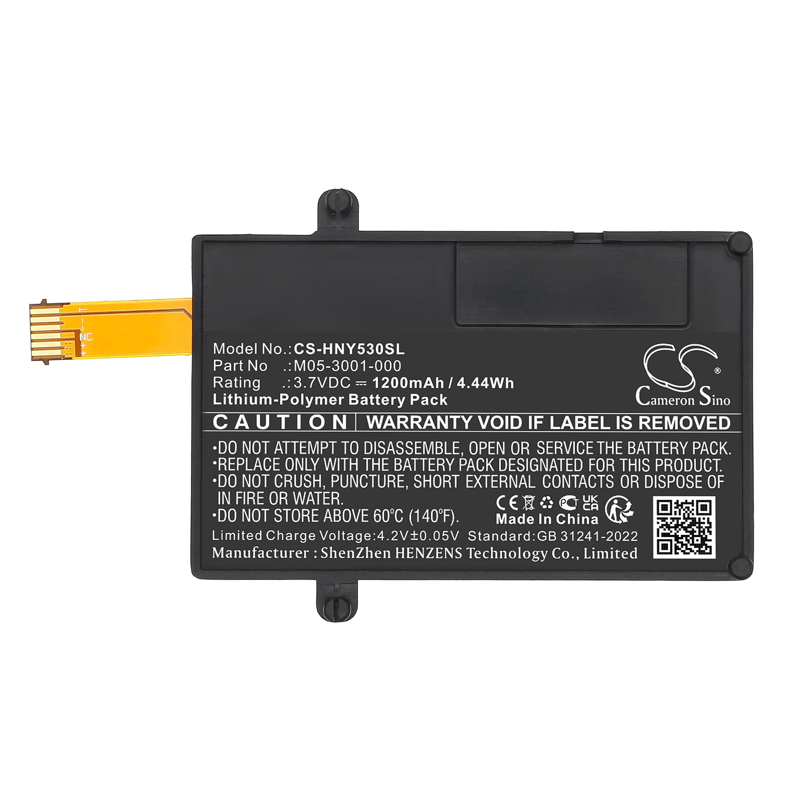 3.7V, Li-Polymer, 1200mAh, Battery fits Honeywell BW Icon + 4 Gas Detector H2S CO O2 & LEL, Flex, 4.44Wh Equipment, Survey, Test Cameron Sino Technology Limited