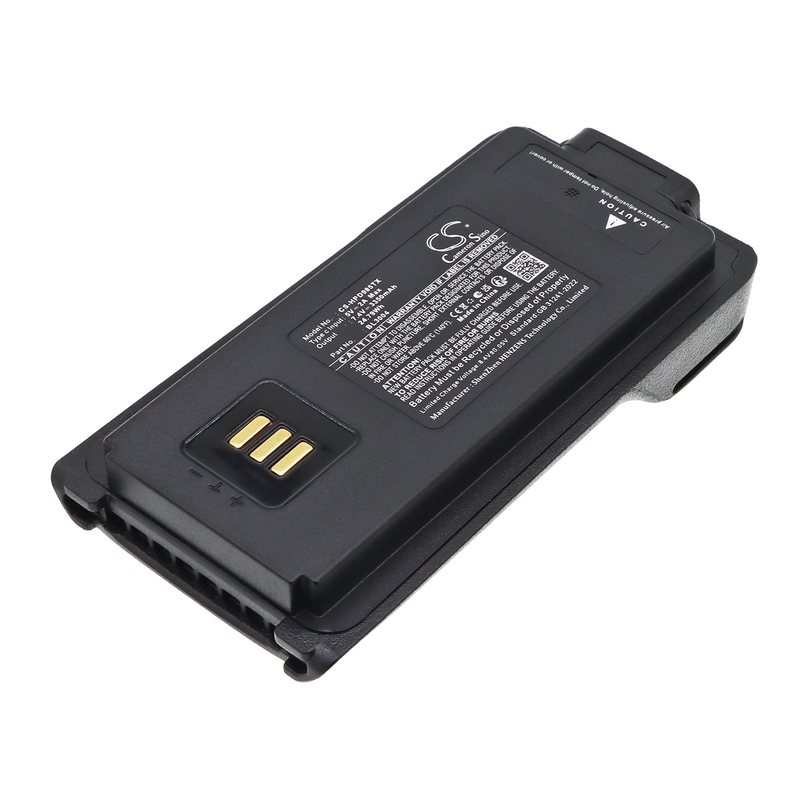7.4V, Li-ion, 3350mAh, Battery fits Hytera PD980, PD980, 24.79Wh Two-Way Radio Cameron Sino Technology Limited