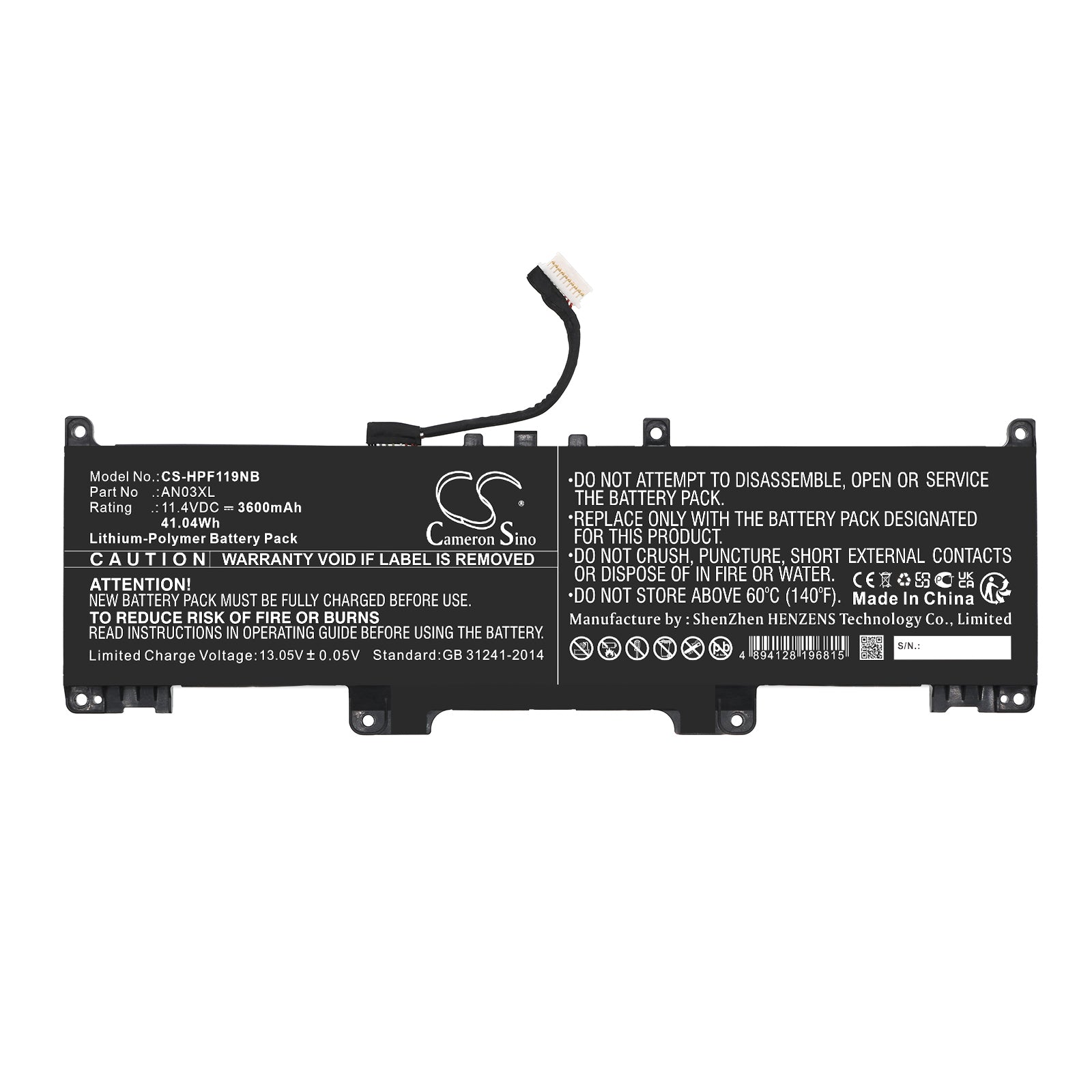 Li-Polymer, Notebook, Laptop Battery fits Hp Pro X360 Fortis 11 G9, Pro X360 Fortis 11 Inch G9 Not, 11.4V, 3600mAh Notebook, Laptop Cameron Sino Technology Limited