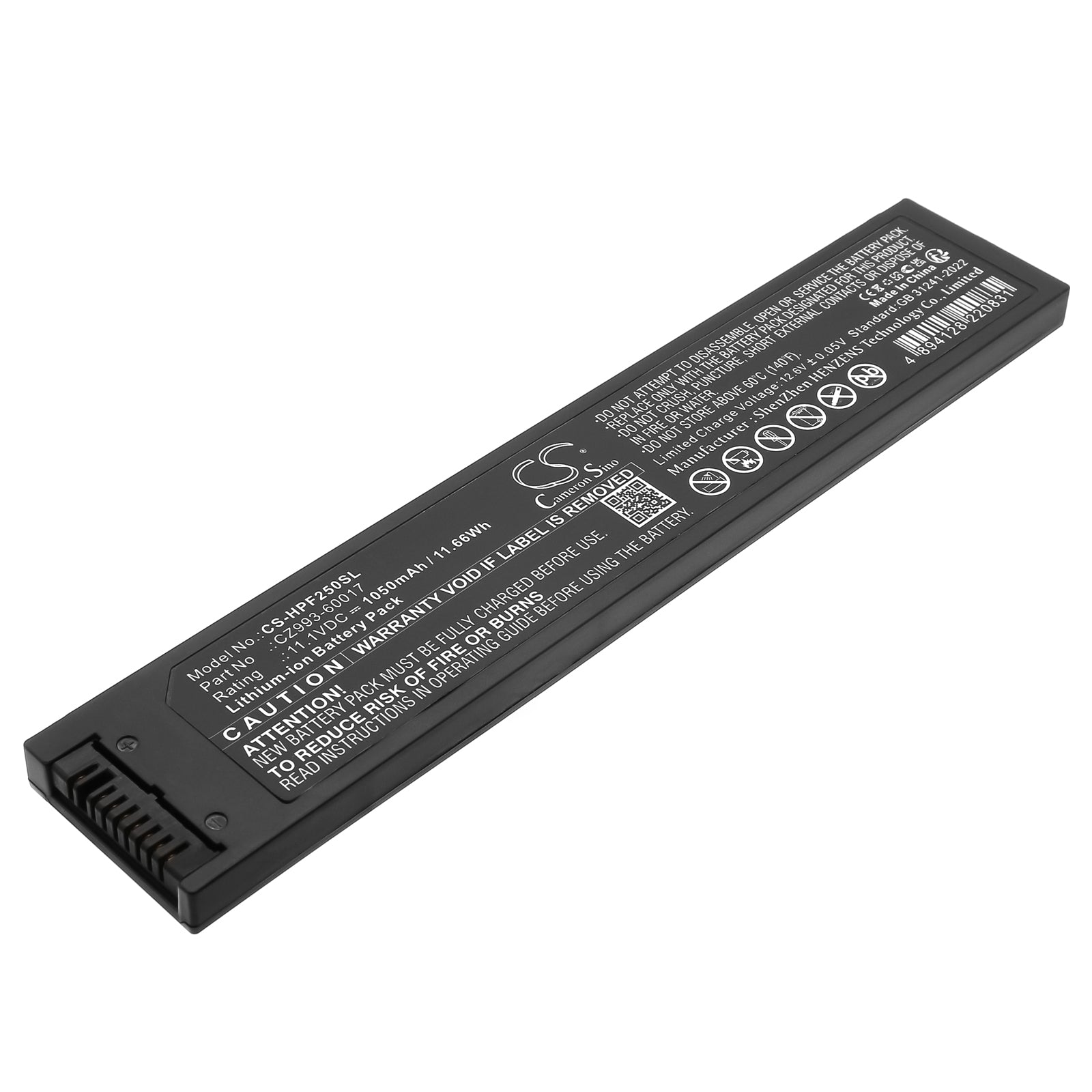 11.1V, Li-ion, 1050mAh, Battery fits HP HP OfficeJet 200 Mobile Printer, OfficeJet 250 Mobile Printer, 11.66Wh Printer Cameron Sino Technology Limited