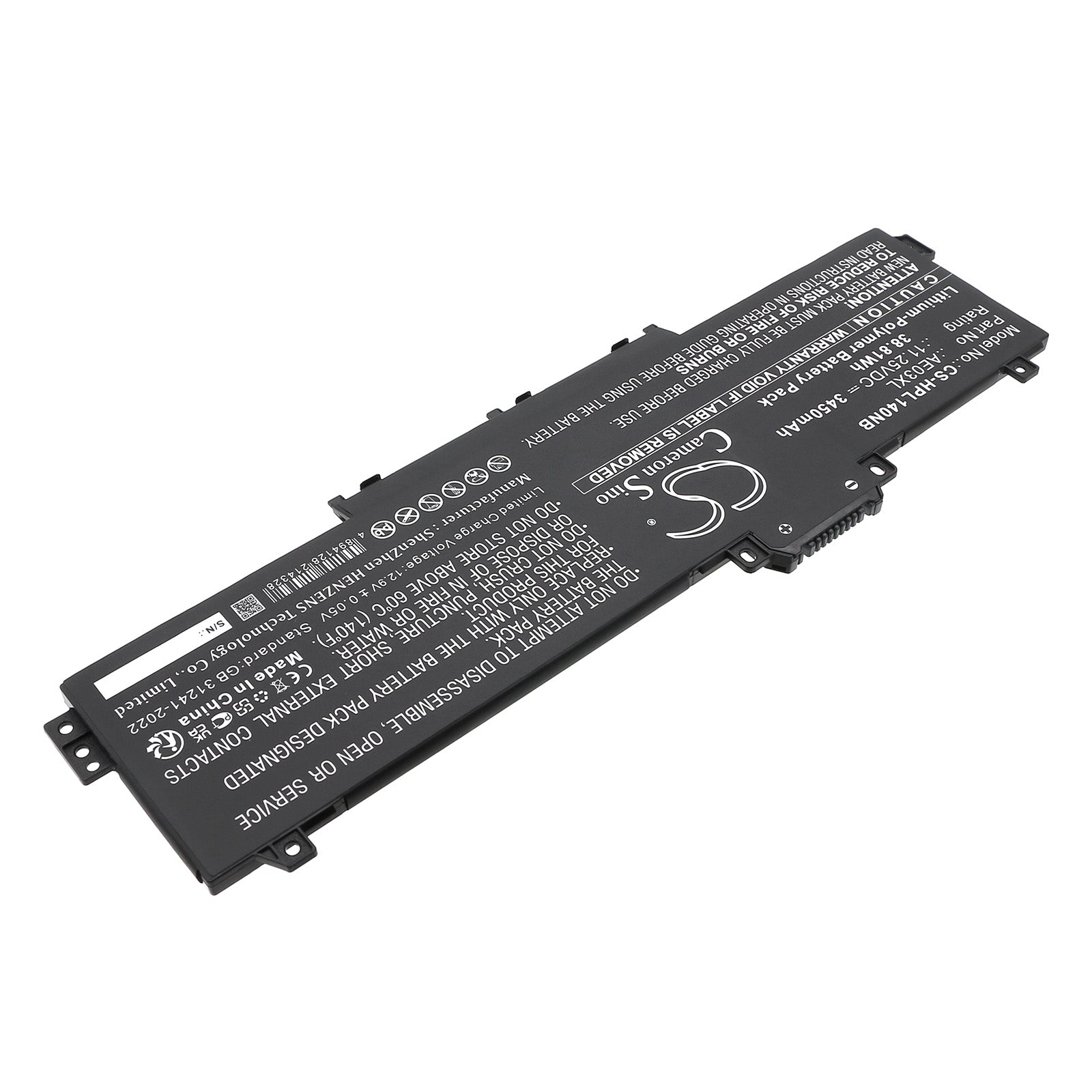 11.25V, Li-Polymer, 3450mAh, Battery fits HP 14-EE0000, 14-EE0001NB, 38.81Wh Notebook, Laptop Cameron Sino Technology Limited